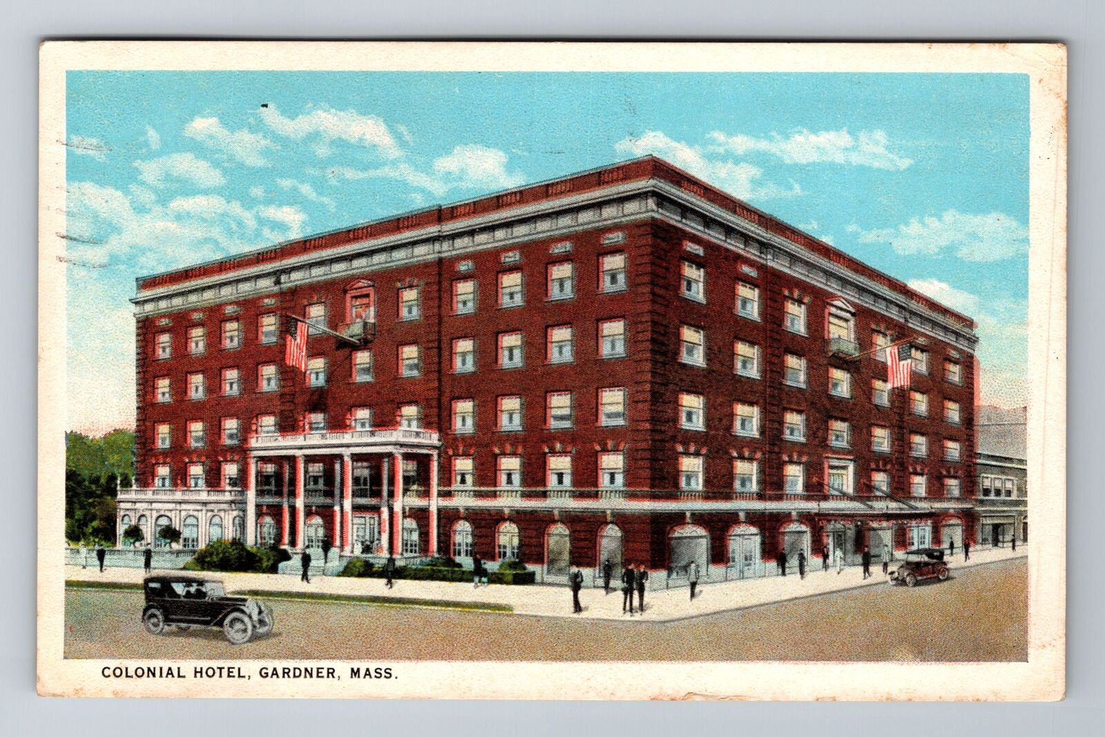 Gardner, MA-Massachusetts, Colonial Hotel Antique c1924, Vintage Postcard