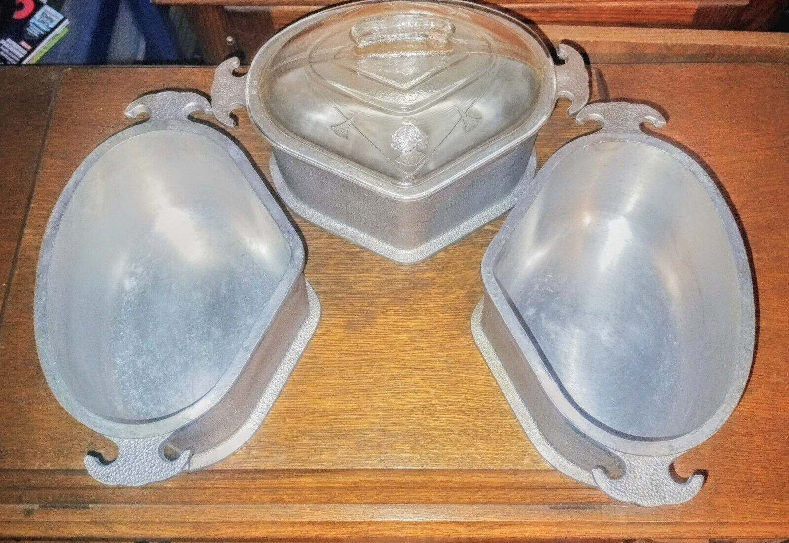 3 Vintage Guardian Aluminum Pots 1 Glass Lid