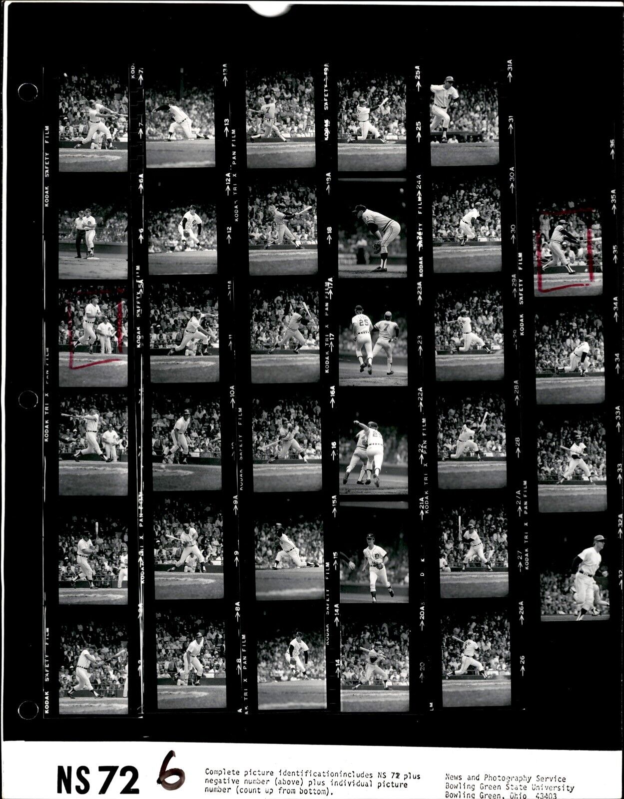 LD323 1973 Original Contact Sheet Photo ROD CAREW MINN TWINS vs DETROIT TIGERS
