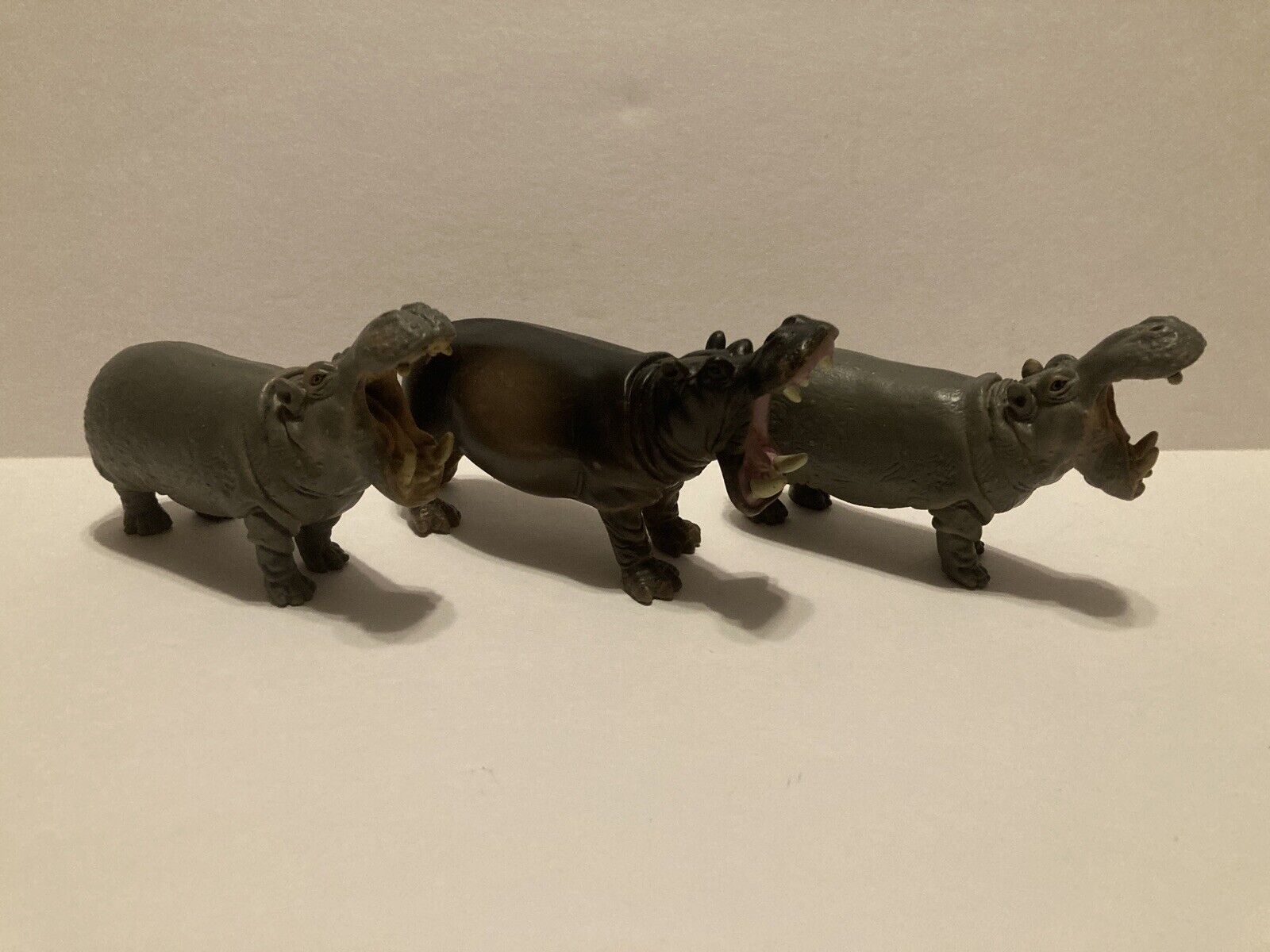 SCHLEICH HIPPOPOTAMUS FIGURE 1996 Lot Of 3 Hippos