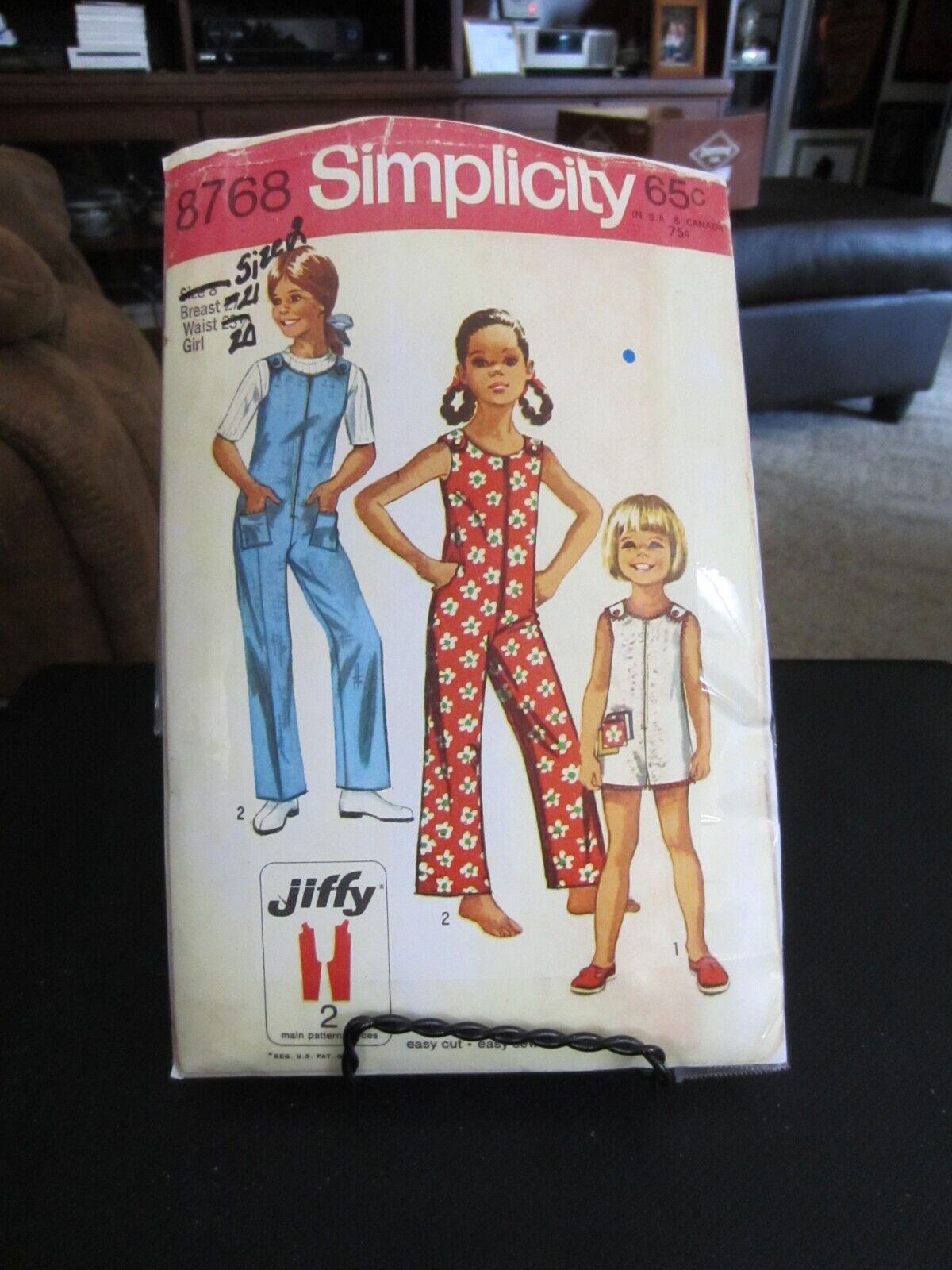 Simplicity 8768 Girl\'s Jiffy Jumpsuit in 2 Lengths Pattern - Size 2 Chest 21