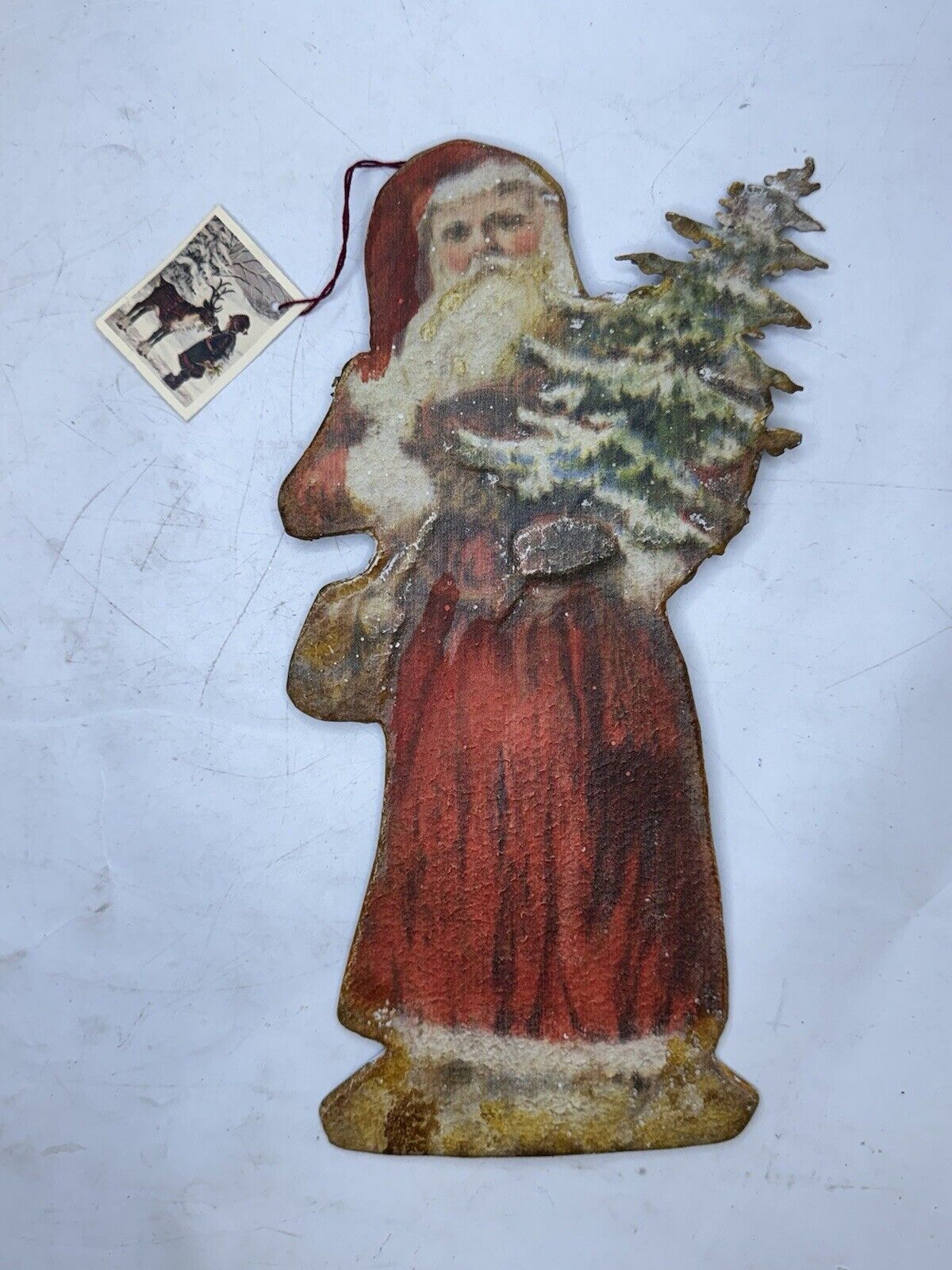 Chic Antique Denmark Christmas Heritage Santa with Christmas tree