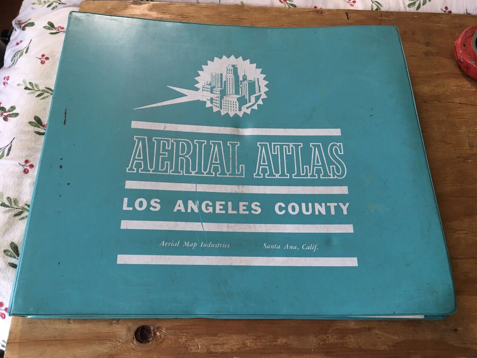 AERIAL ATLAS MAP STREET ROAD LOS ANGELES CA. 1965 VINTAGE BY CALONA LASING CO.
