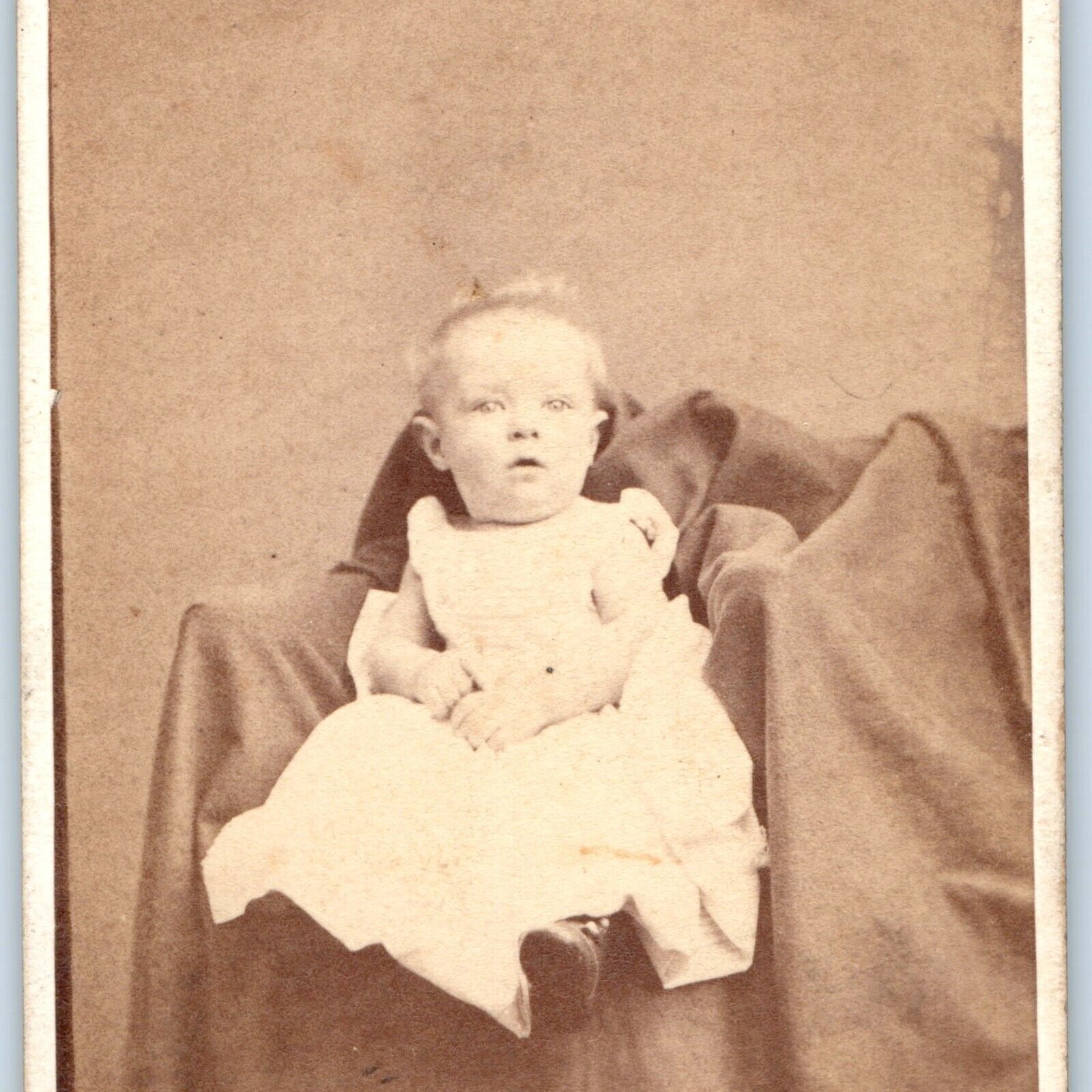 c1870s Brooklyn, Eastern District, NY Baby Girl? CdV Photo Card Richardson H24