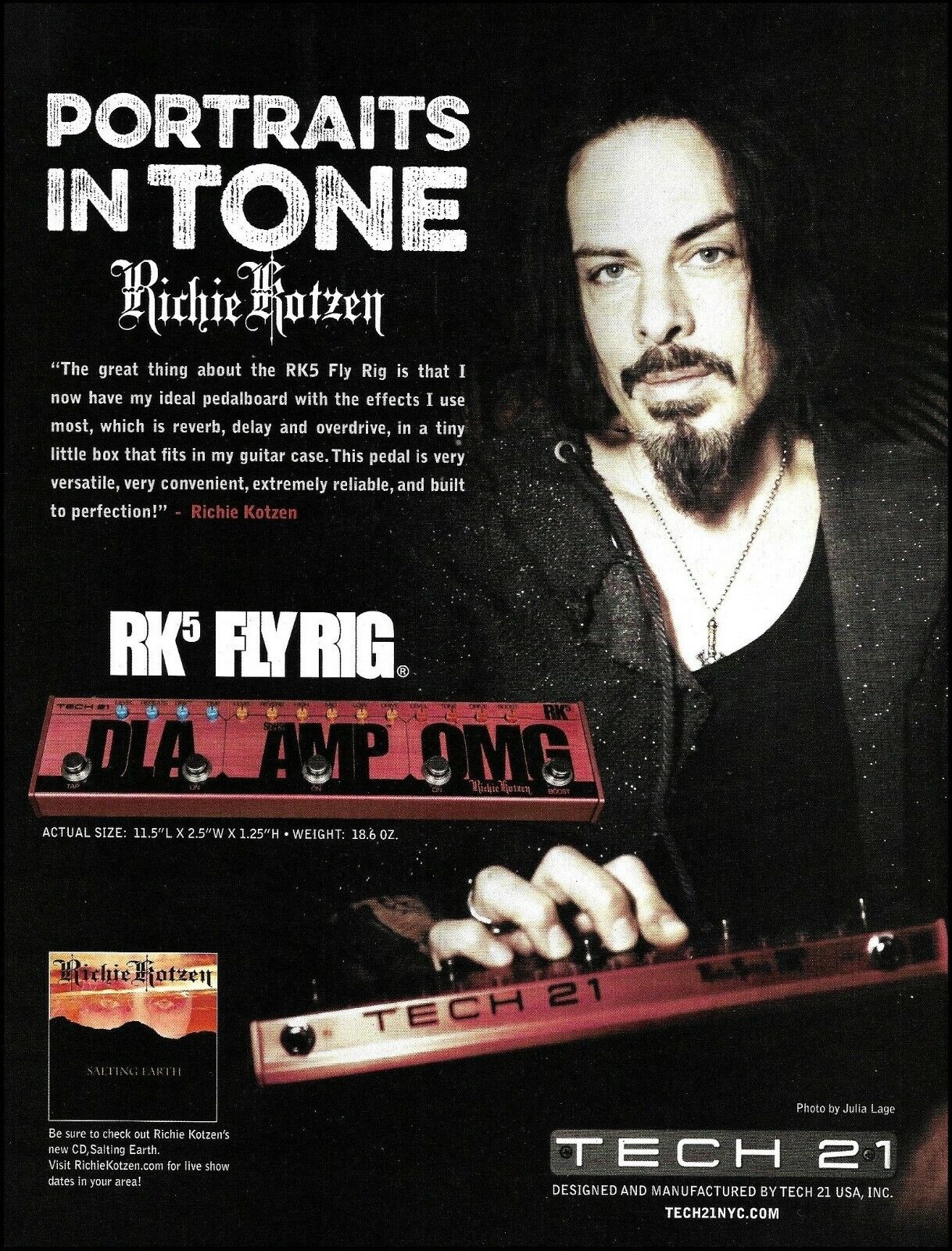 Poison Richie Kotzen RK5 OMG Signature Overdrive Pedal Tech 21 advertisement 2B