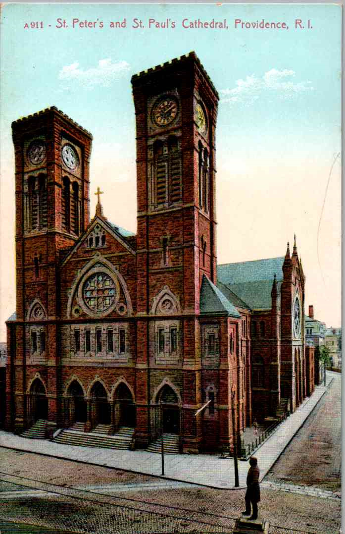Providence, Rhode Island - A view of St. Peter's & St. Paul's Cathedral - c1908