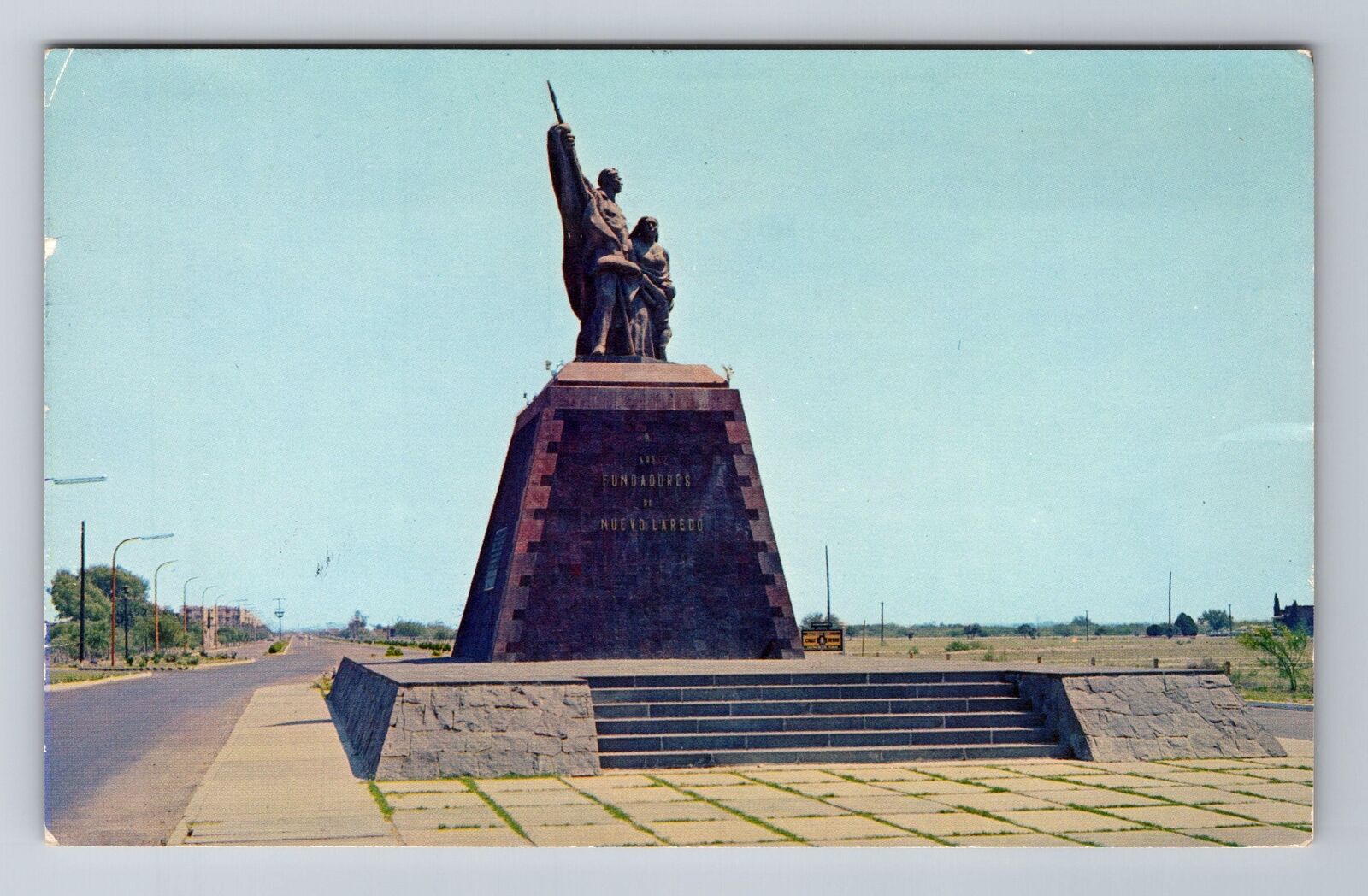 Nuevo Laredo-Tamaulipas, Monument To Founders, Antique, Vintage c1963 Postcard