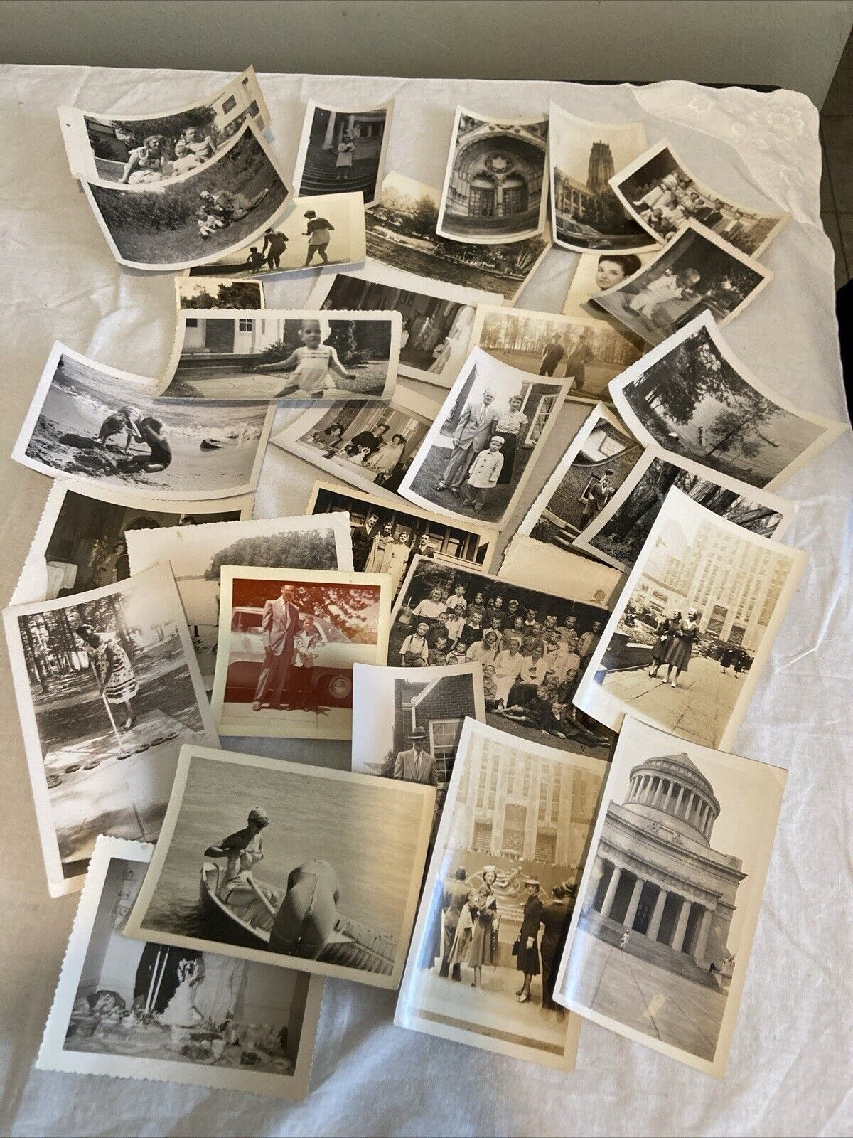 Lot Of 30 Vintage 1930-50s Black And White Photos Vacation Church Family