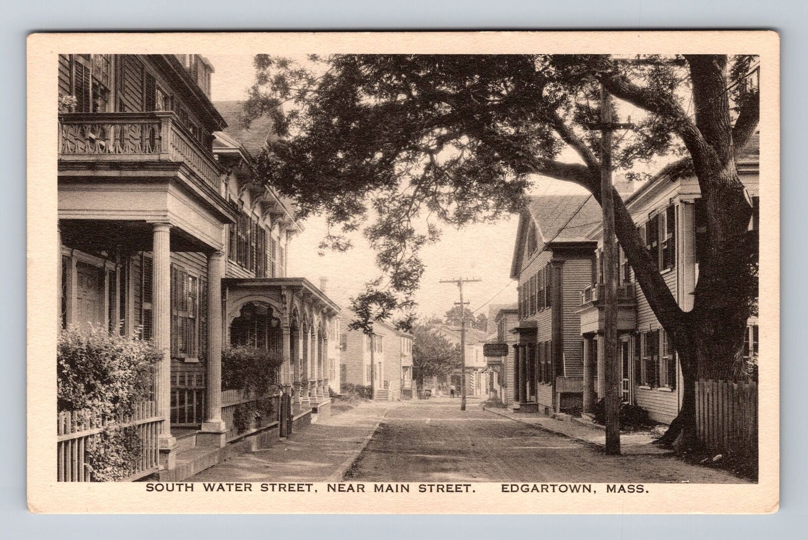 Edgartown MA-Massachusetts, South Water Street Near Main Vintage Postcard