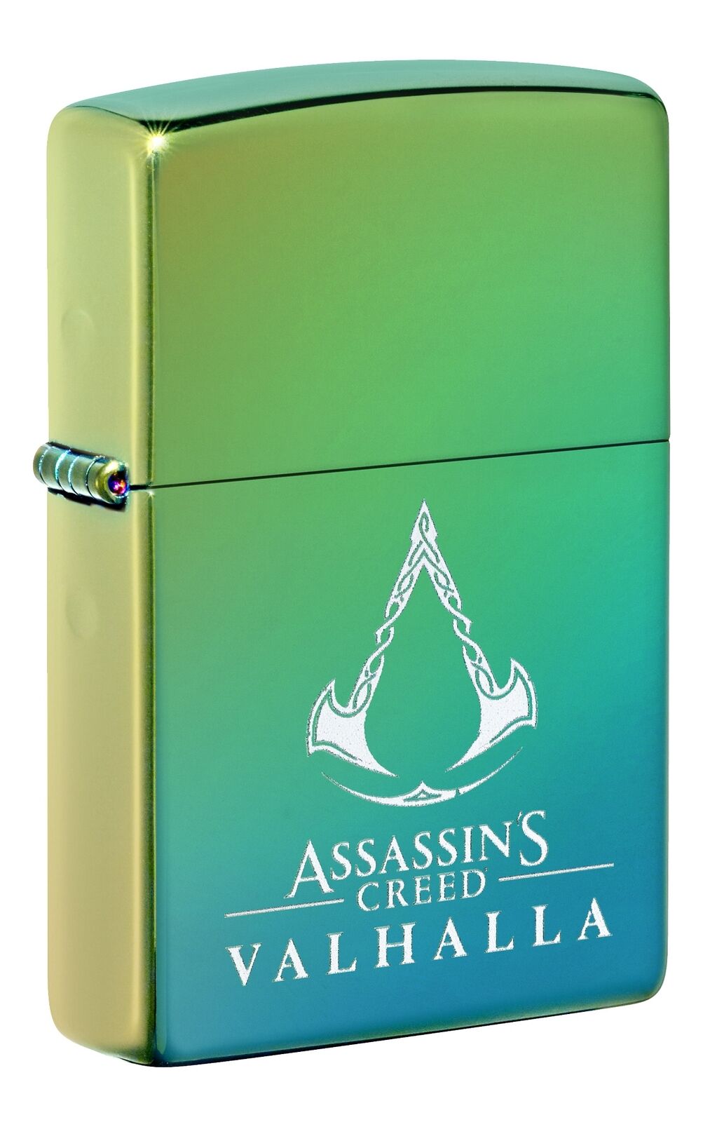 Zippo Assassin's Creed® Valhalla Logo High Polish Teal Windproof Lighter, 49530