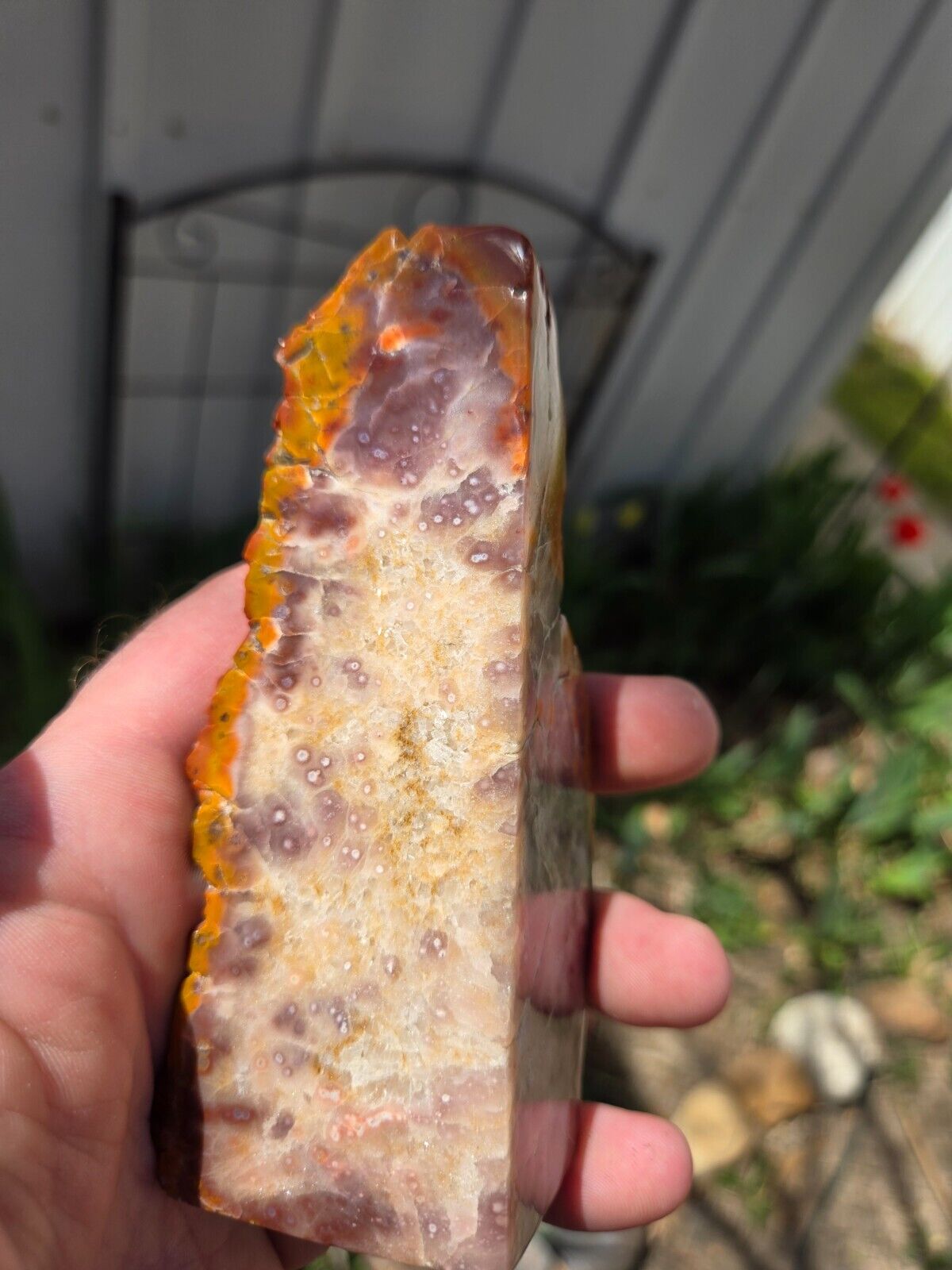 Multicolored Chalcedony/Jasper tower Excellent polish, 4 and 3/4