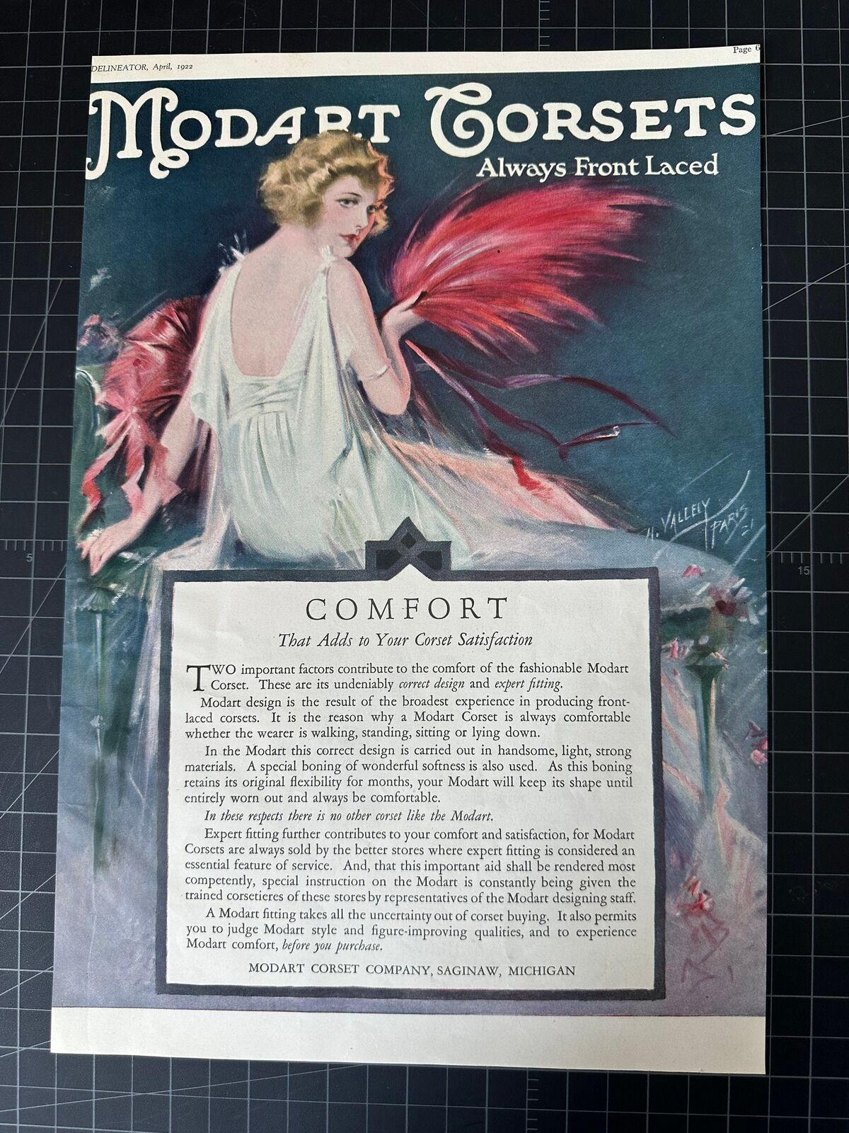 Rare Vintage 1922 Modart Corsets Print Ad