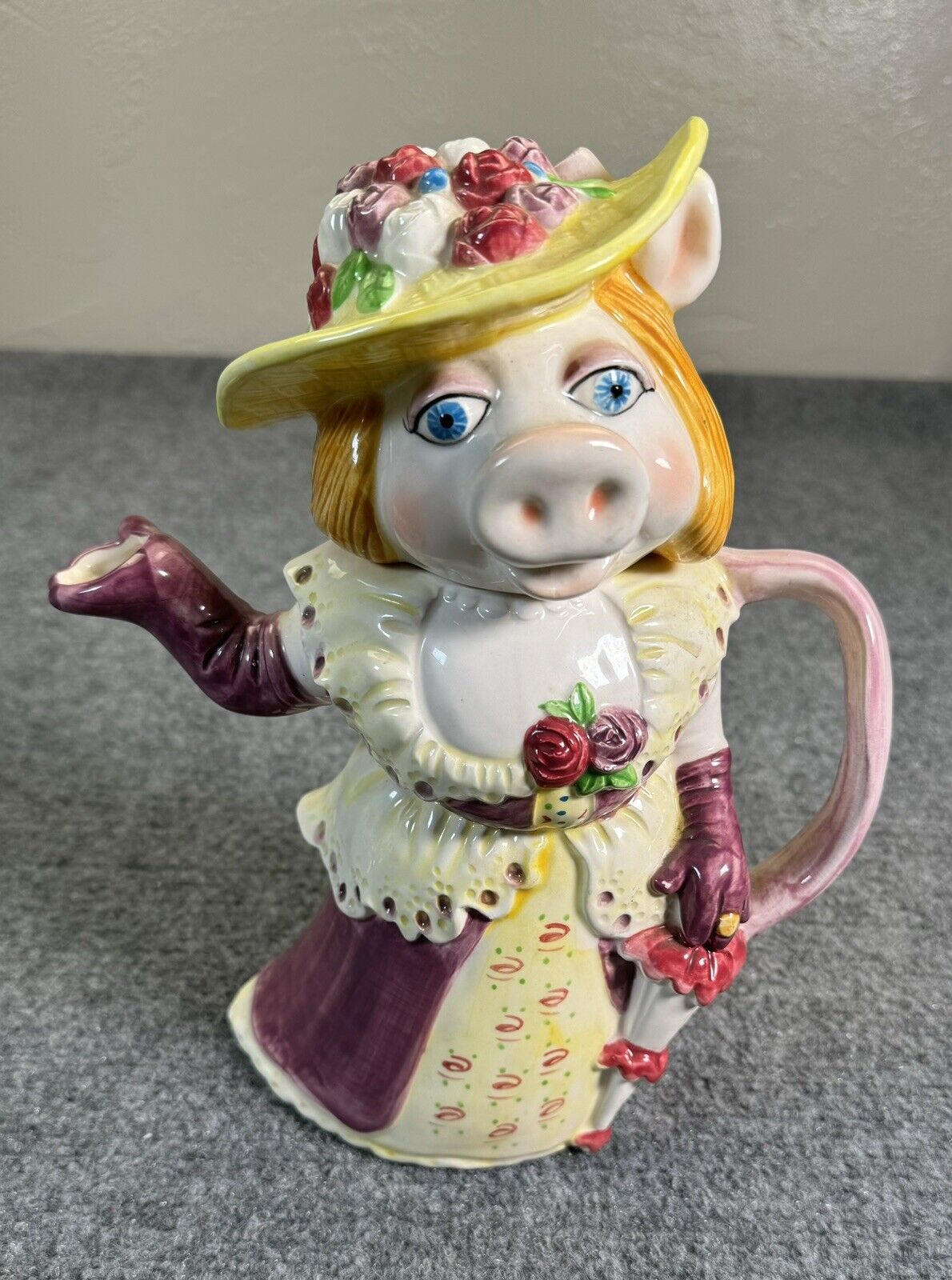 Vintage Miss Piggy Muppets Ceramic Pitcher By Sigma Made In Japan Pitcher