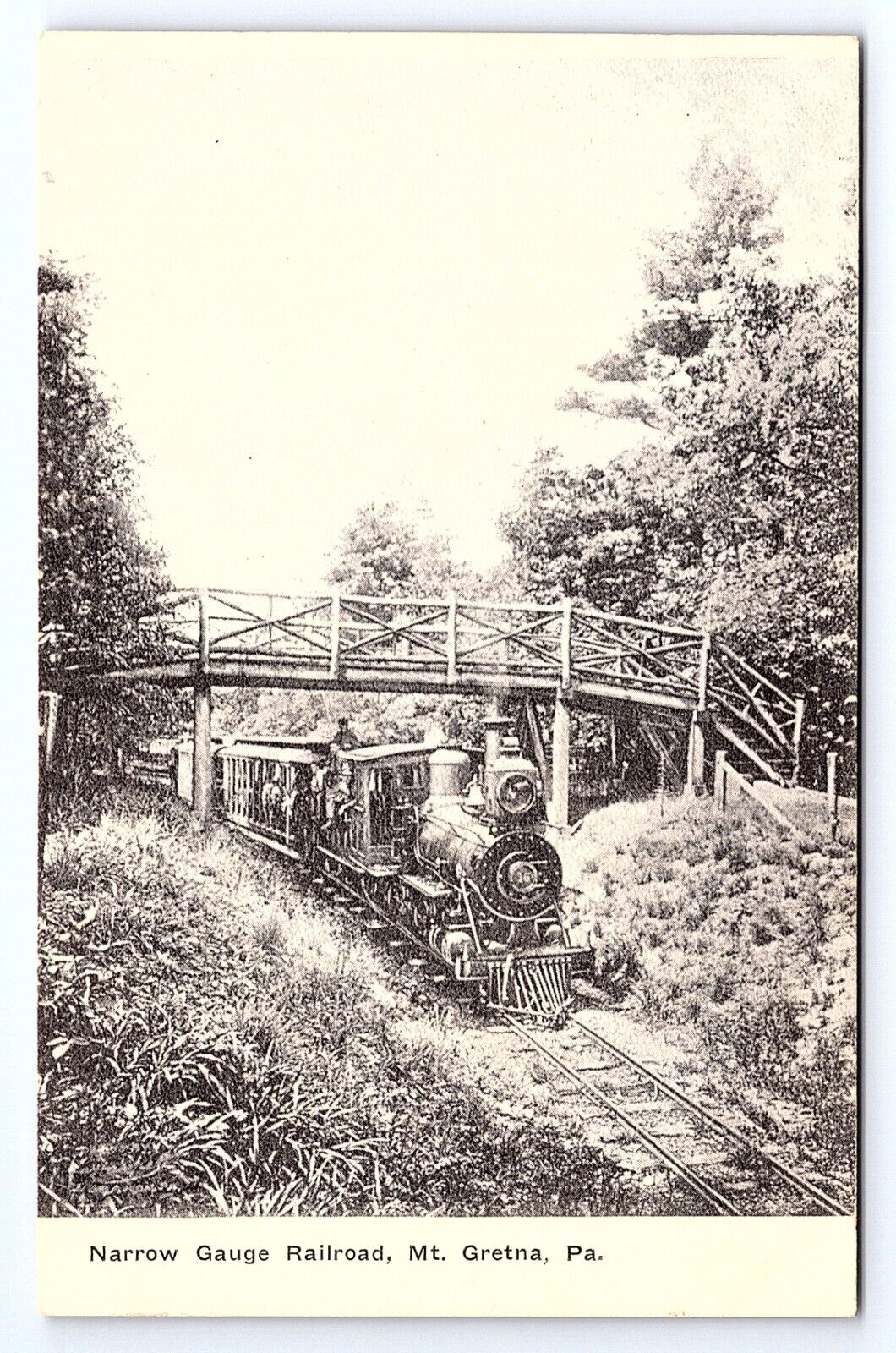 Postcard Narrow Gauge Railroad Mt. Gretna Pennsylvania PA
