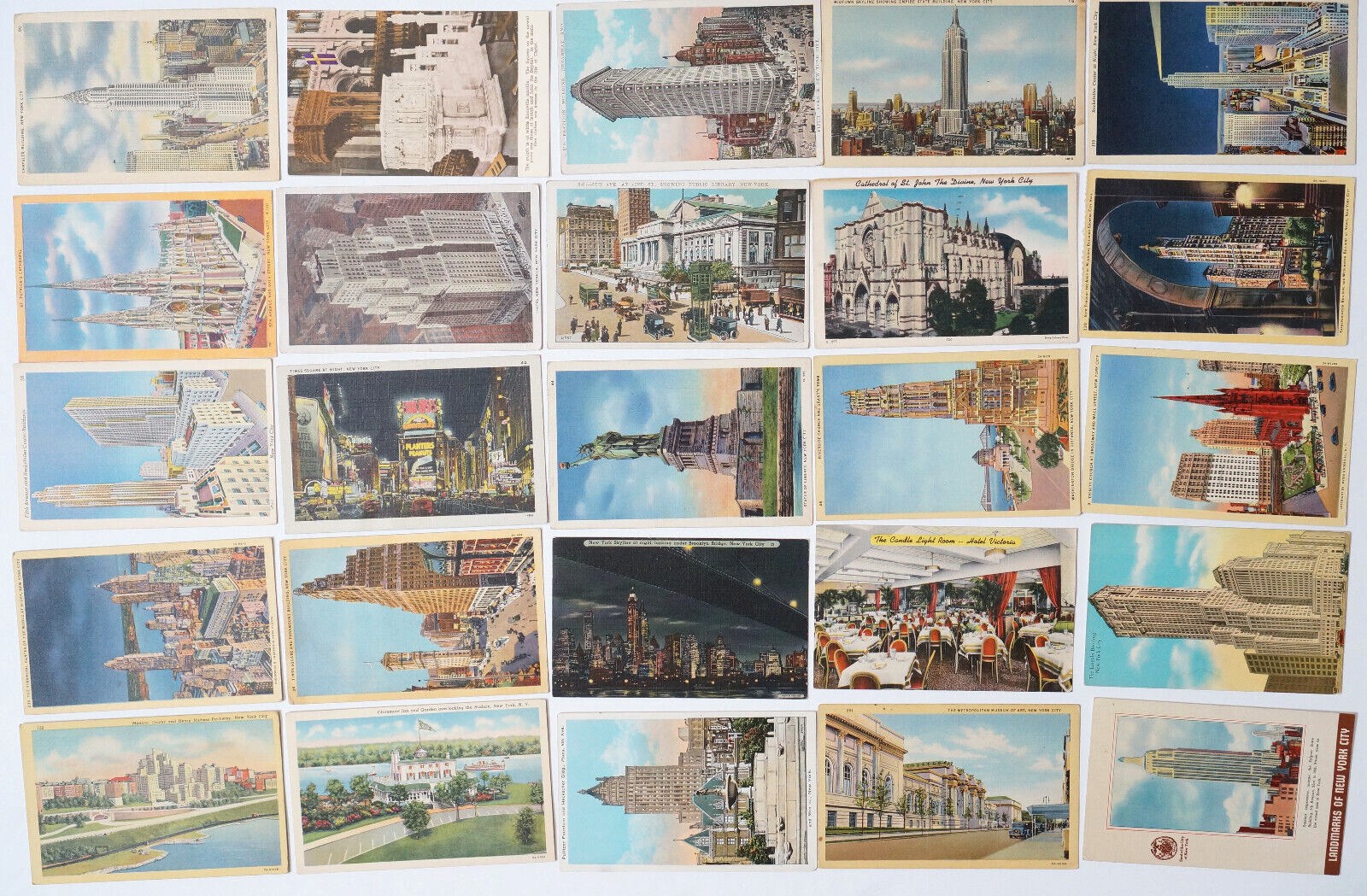 New York City Postcard LOT 25 Vintage Views NYC Landmarks Buildings Old Cards