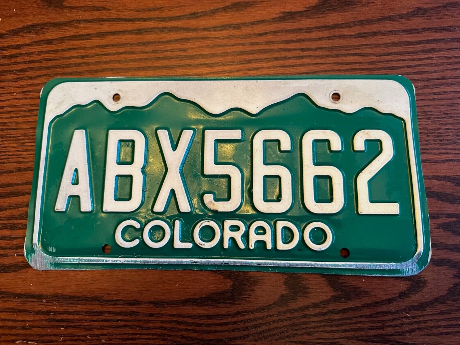 1990\'s Colorado License Plate ABX5662 Green Mountain CO USA Authentic Metal