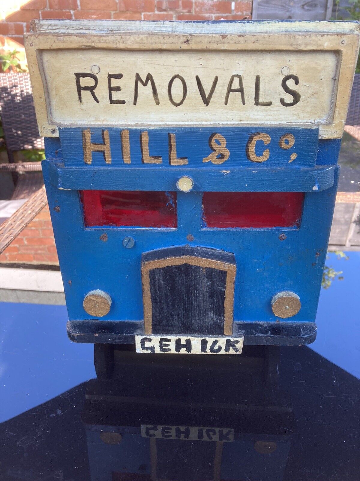 C1950s Folk Art Handmade Removals Lorry Vehicle Display Advertising Vintage