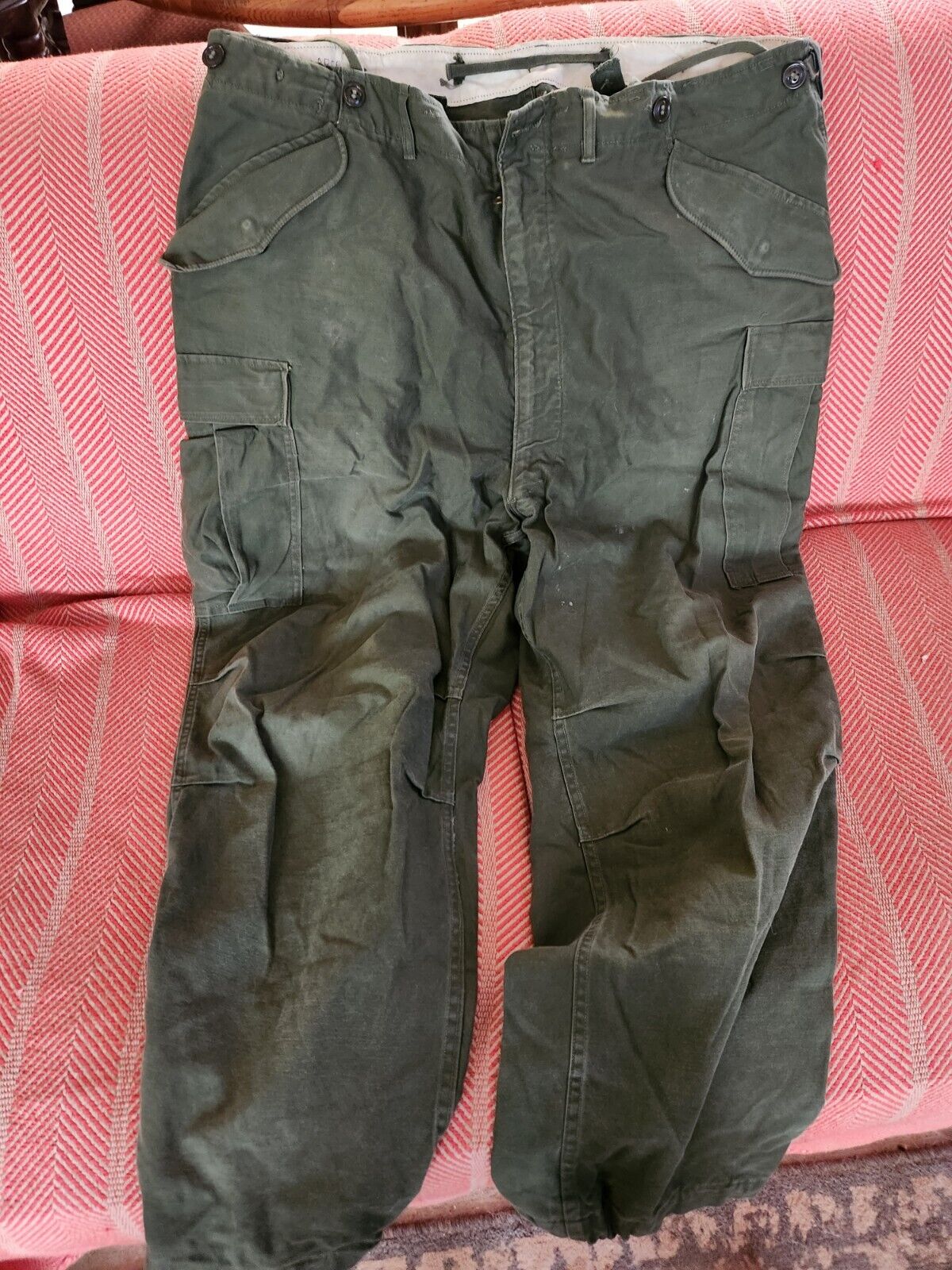 Vintage M 1951 Field Trousers Pants Korean War US Army Size Reg X Large Green 