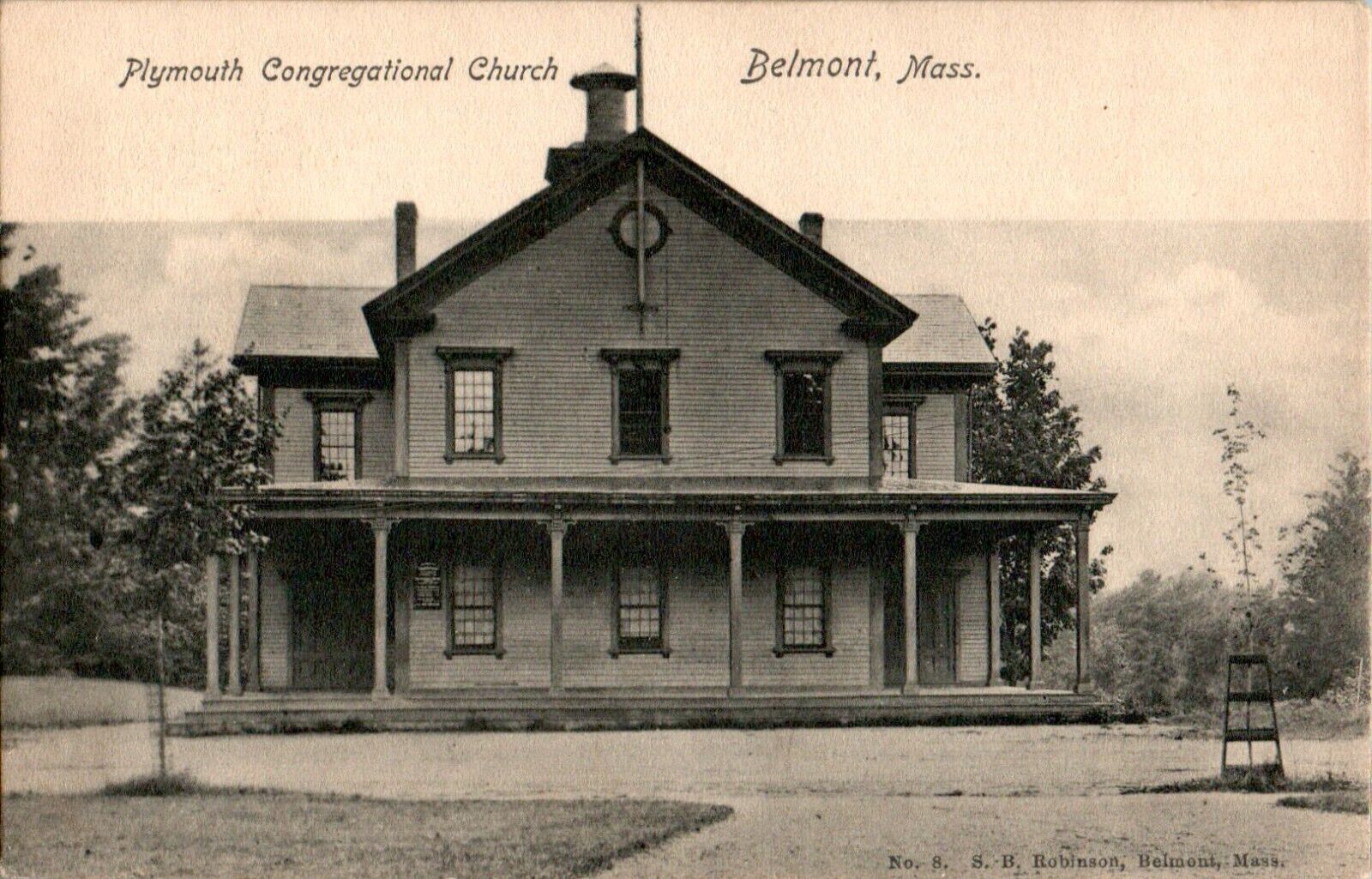 Plymouth Congregational Church, Belmont, Massachusetts MA Postcard