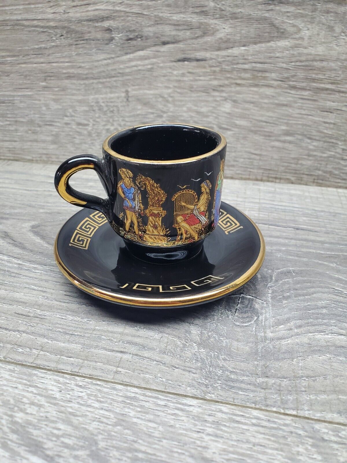 Vtg Olvmpia Hand Made In Greece 24K Tea Cup & Saucer