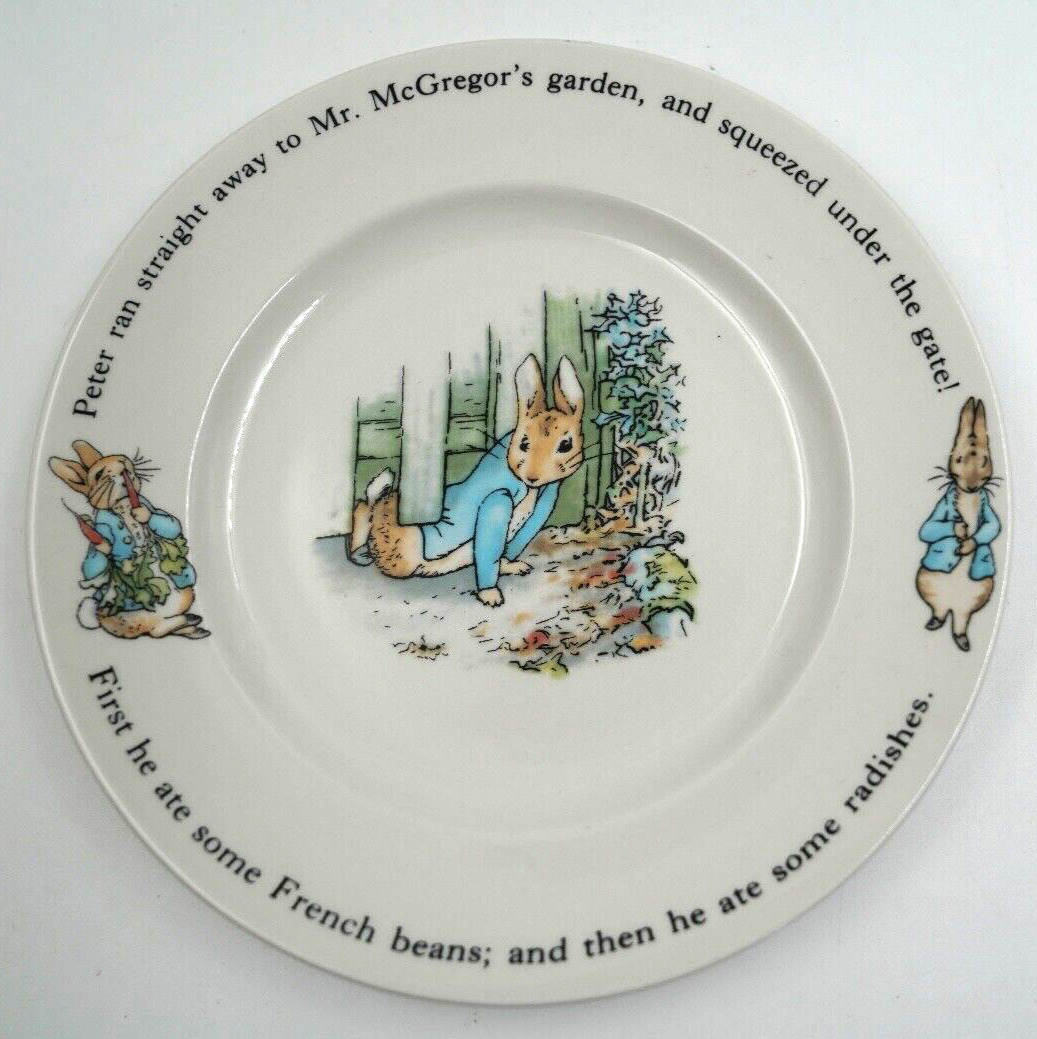 Vintage Wedgewood Peter Rabbit Plate by Beatrix Potter Mr. McGregor's Garden