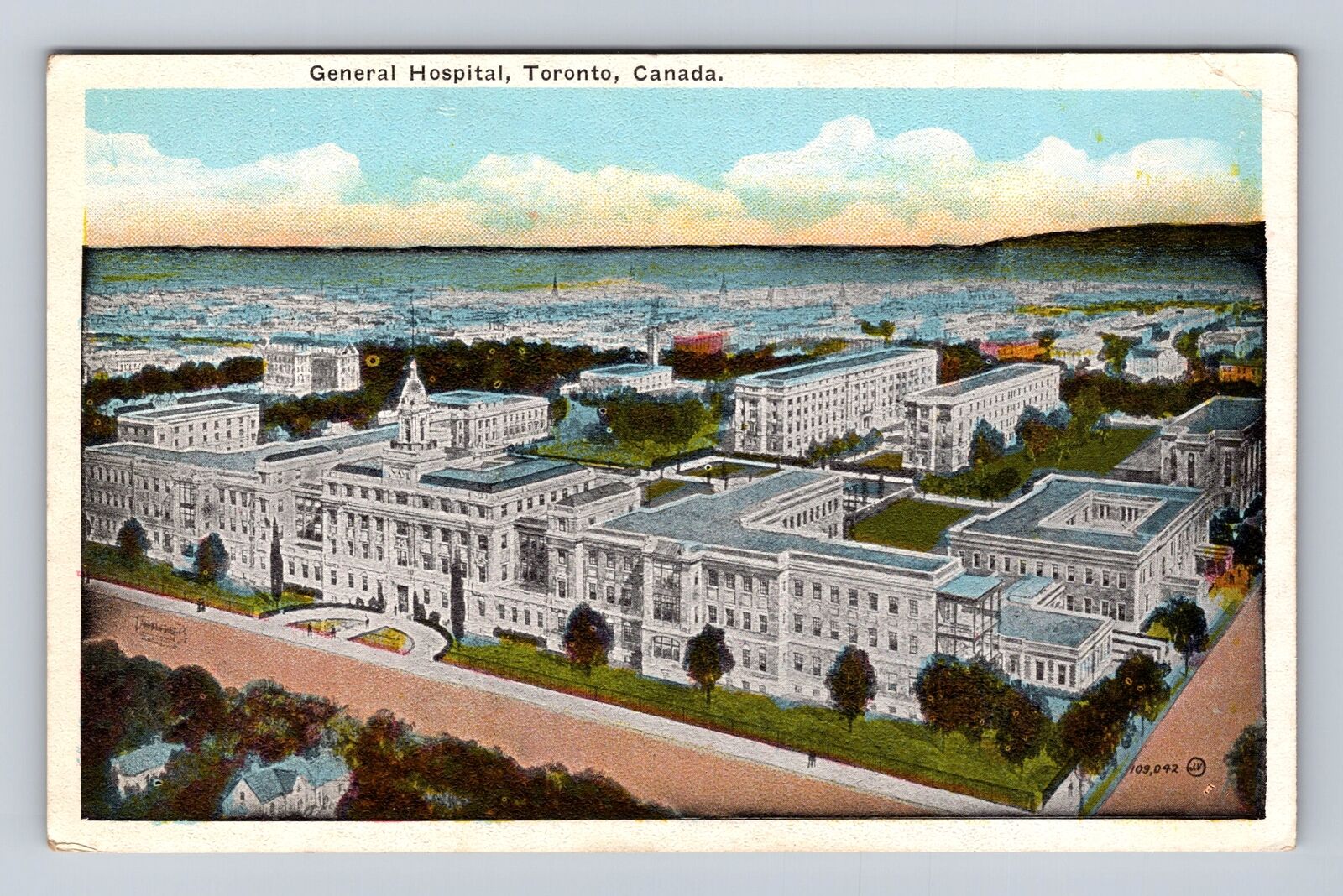 Toronto ON-Ontario Canada, General Hospital, Antique, Vintage Souvenir Postcard