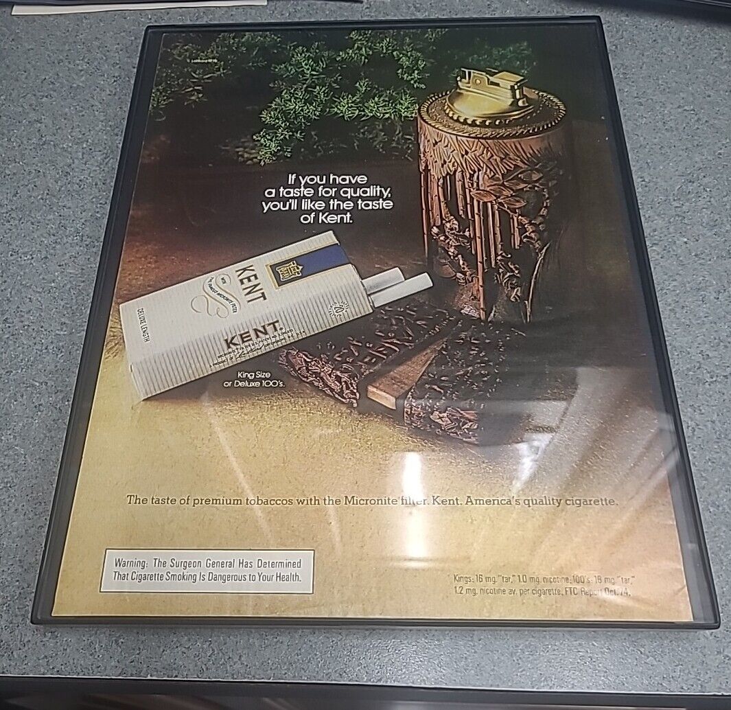 Kent Cigarettes 1975 Print Ad Framed 8.5x11 