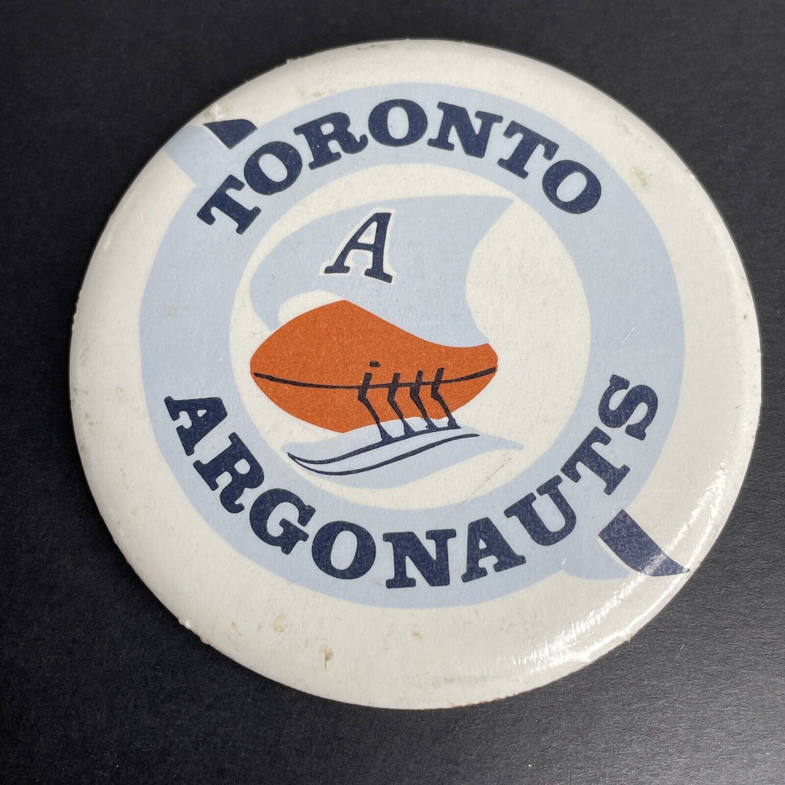 Vintage 1970s Toronto Argonauts Argos CFL Football Pinback Button RARE