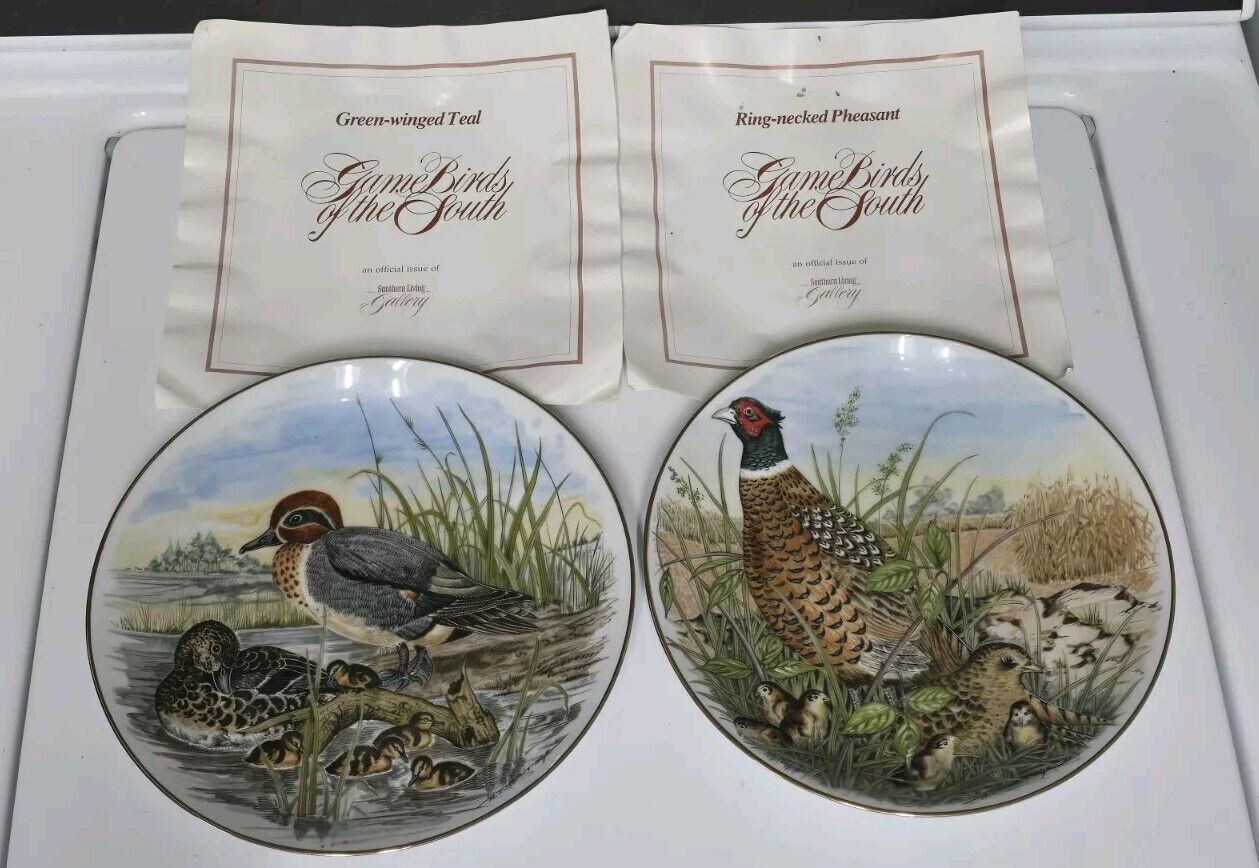 1982 Game Birds of the South. Southern Living Collection. 2 Plates. 
