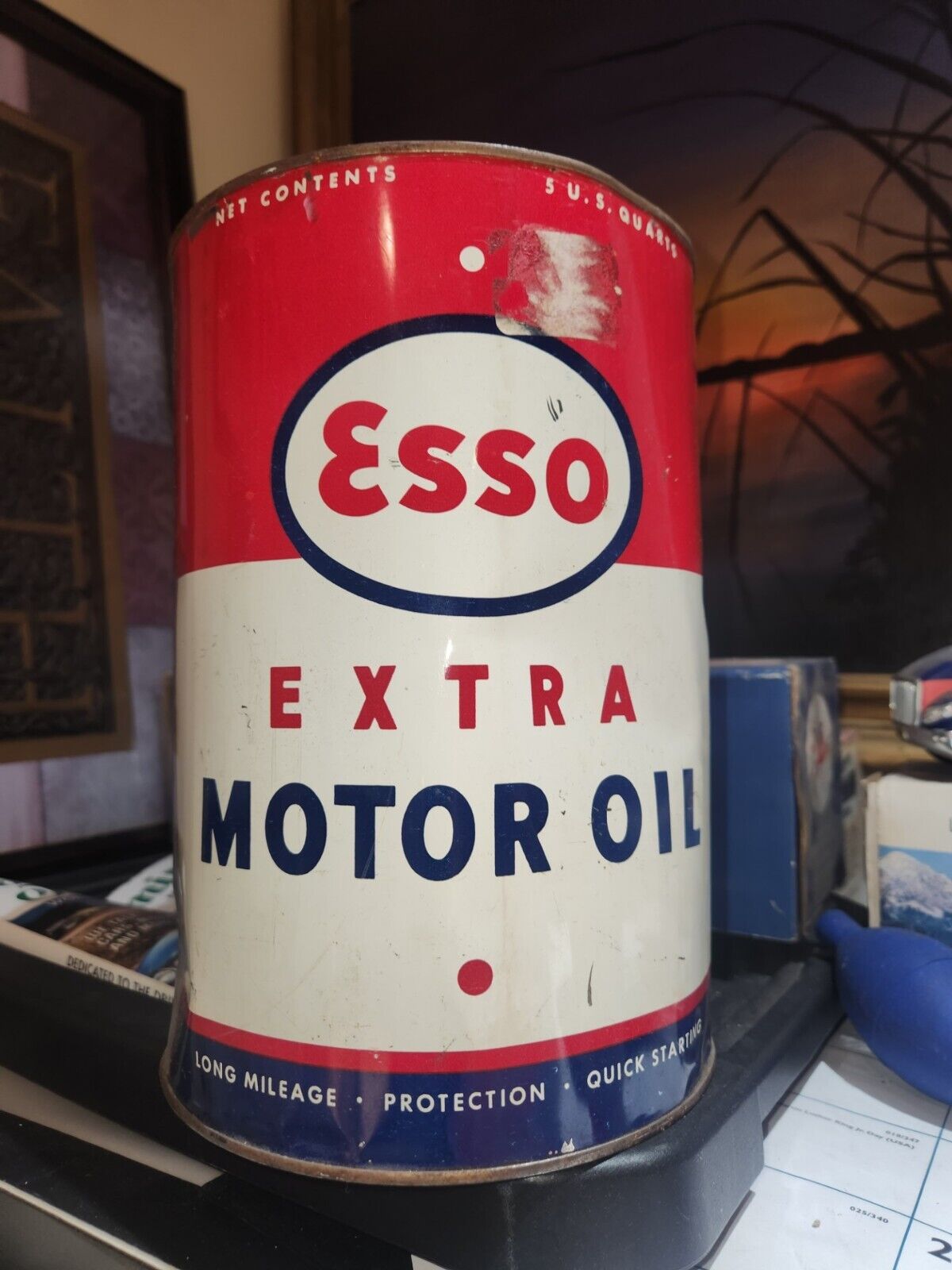 vintage can of esso oil