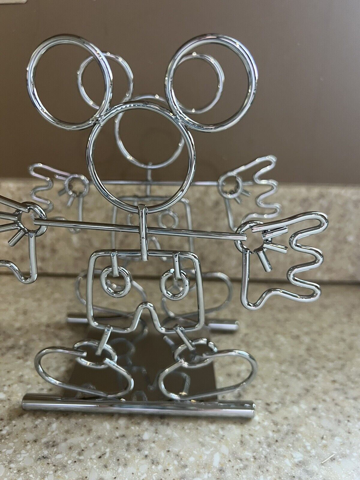 New Disney Vintage Mickey Mouse Napkin Holder Outline Wire Metal Chrome Finish