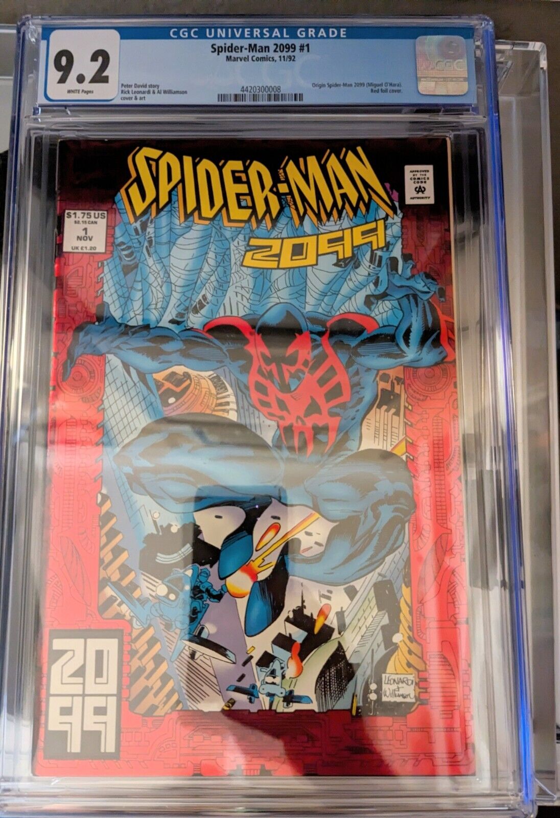 Spider-Man 2099 #1 CGC 9.2 Red Foil 1992 Marvel Comics First Miguel O’Hara White