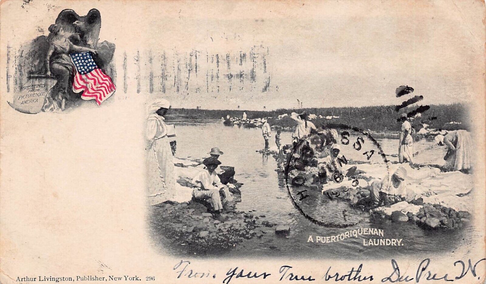San Juan Puerto Rico to Homosassa FL 1903 Cover PMC Livingston Vtg Postcard C53