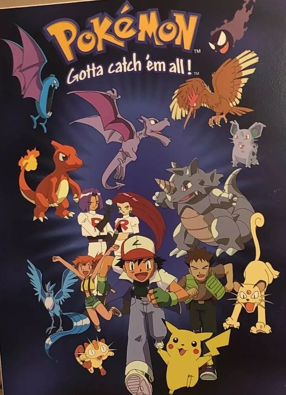 Vintage Mounted Pokémon Poster Gotta Catch Em All ￼ 1999 Nintendo Scorpio ￼20x16