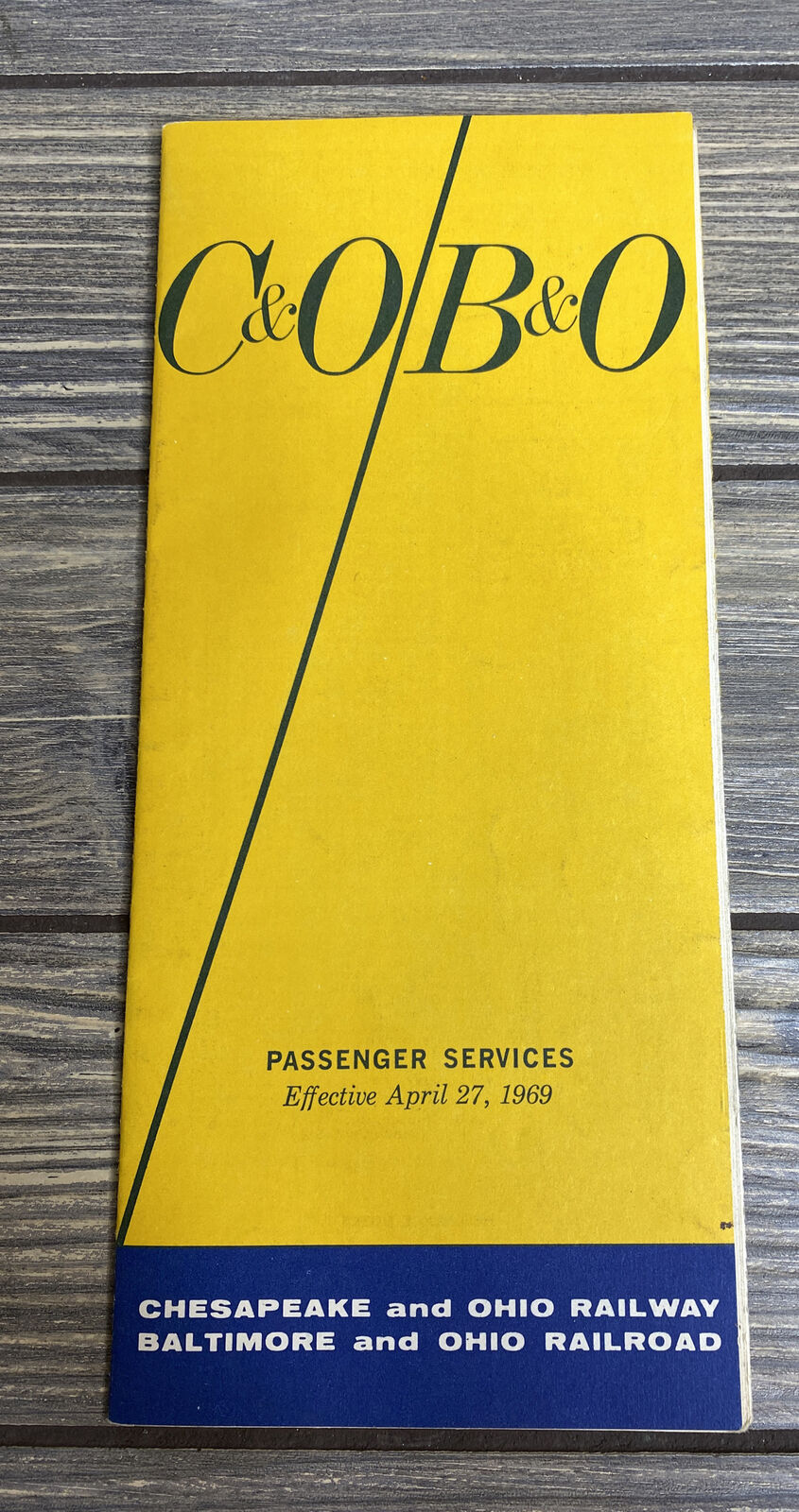 Vintage C&O B&O Passenger Services April 27, 1969 Train Gate Schedule