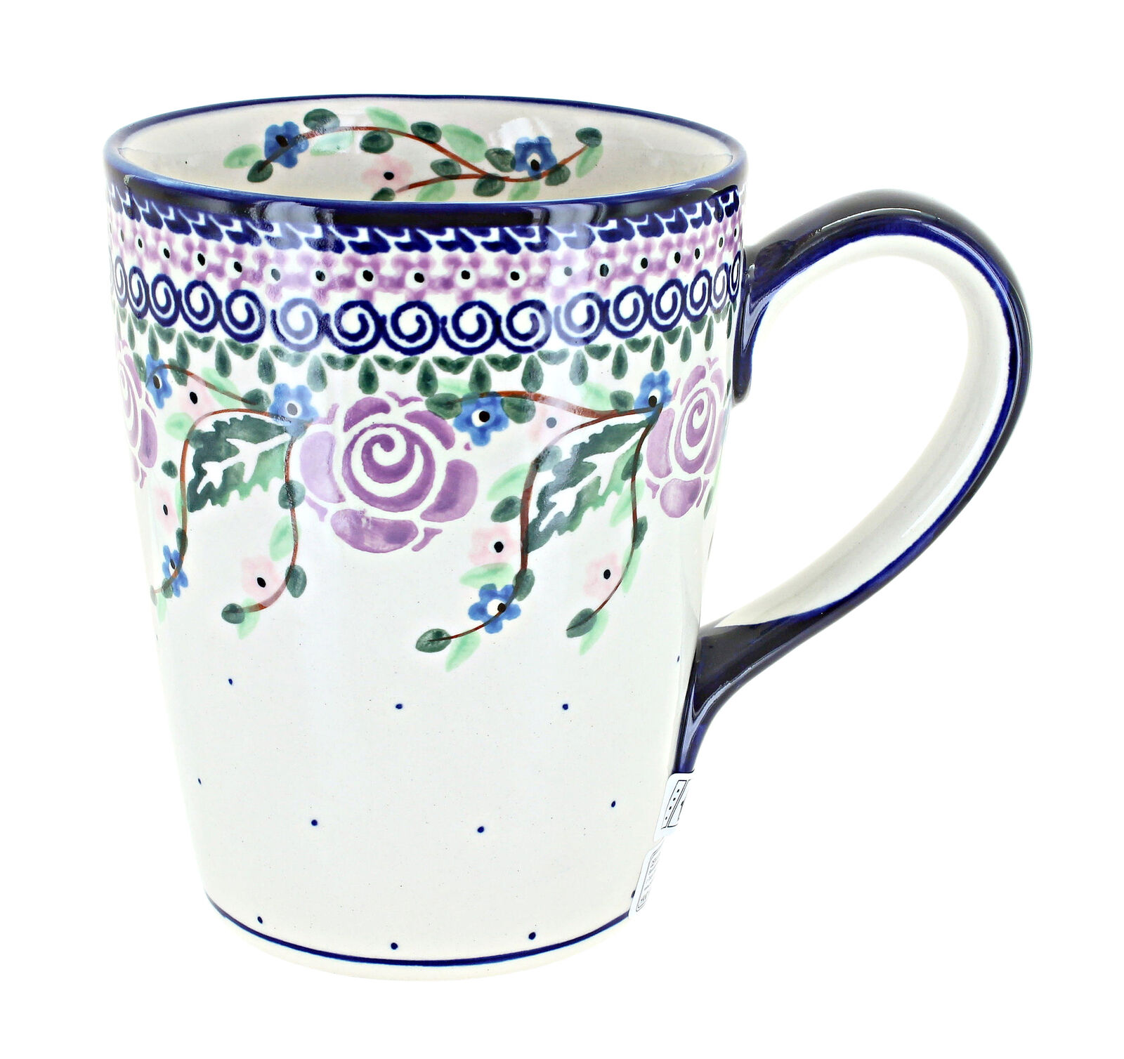 Blue Rose Polish Pottery Forever Rose Tall Coffee Mug