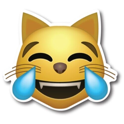 Magnet Me Up Cat Laughing Crying Emoji Magnet Decal - Heavy Duty Magnet for Car