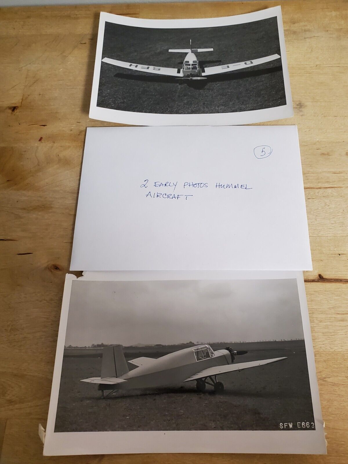 TWO EARLY PHOTOS HUMMEL AIRCRAFT: SI 202: GERMAN