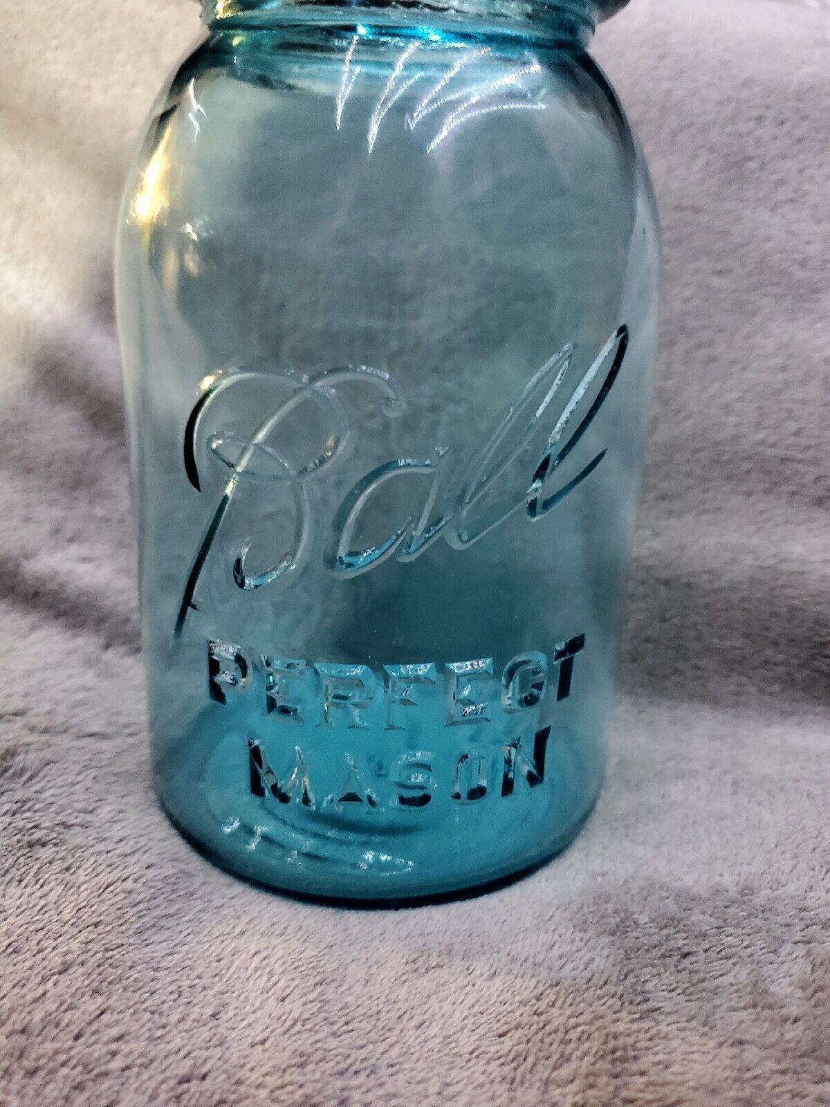 Rare vintage blue aqua ball perfect mason jar 1923-1933 With Double Seam Error