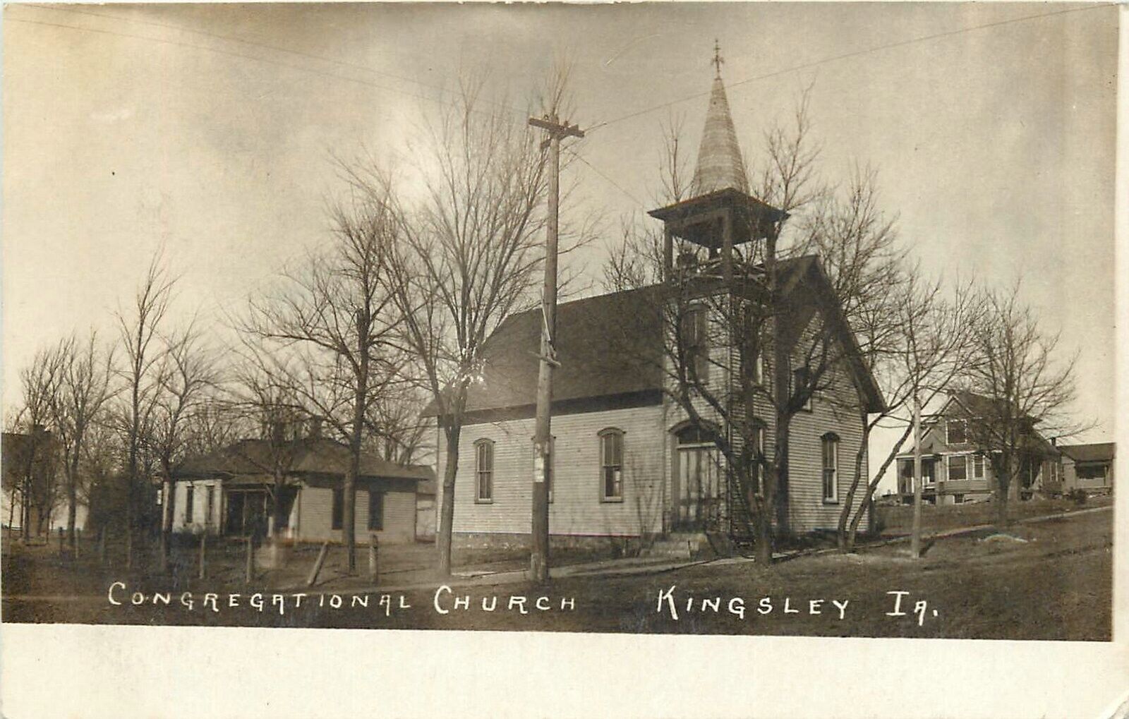 Postcard RPPC 1907 Iowa Kingsley Plymouth Congregational Church 23-13333