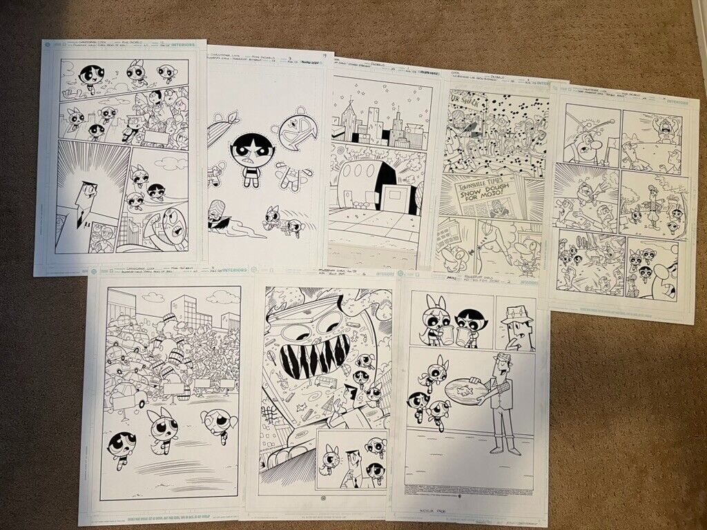 Powerpuff Girls Mystery Original Comic Art Page - Chris Cook