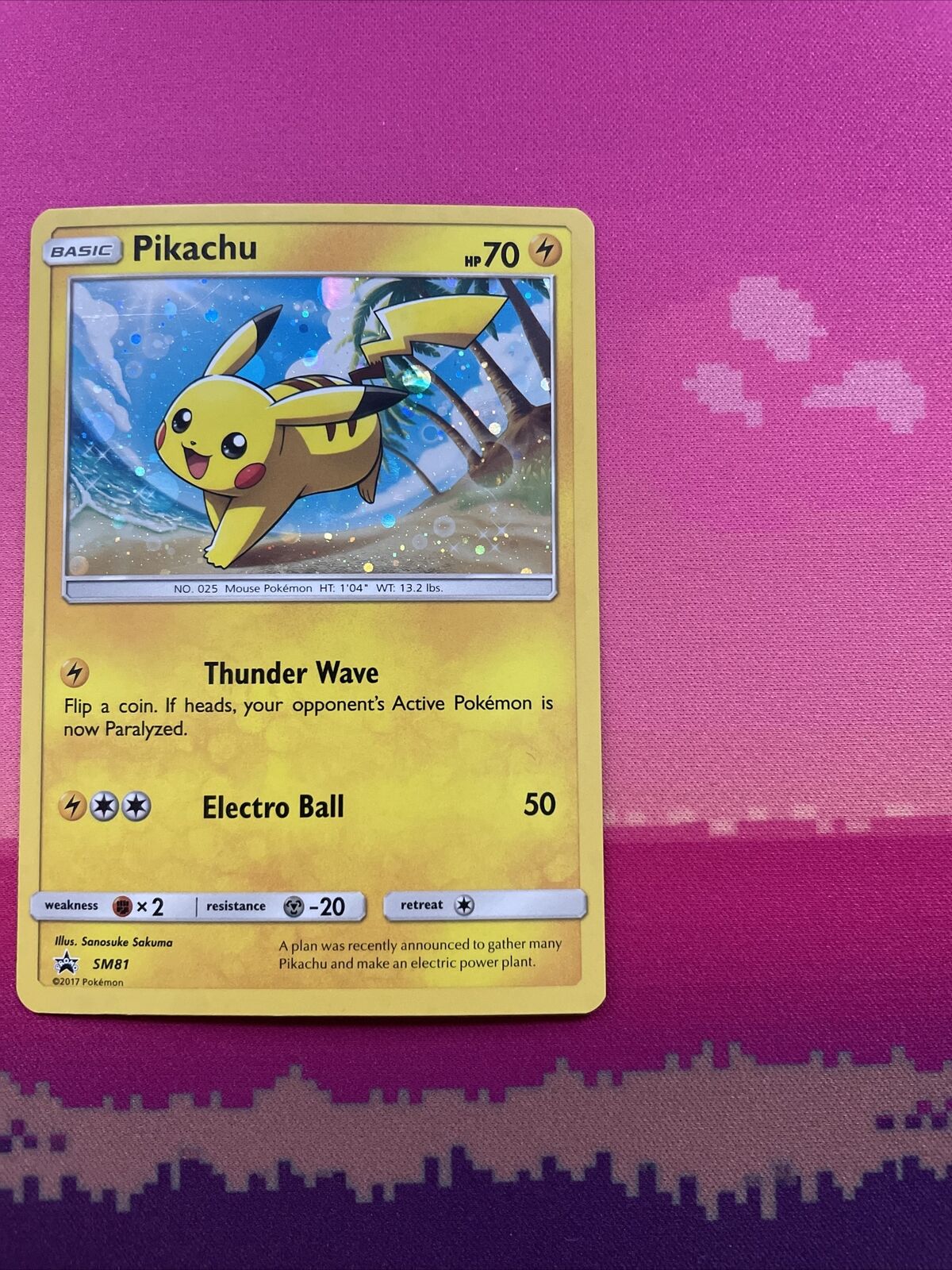 Pokemon Card Pikachu SM81 Black Star Promo Near Mint Condition