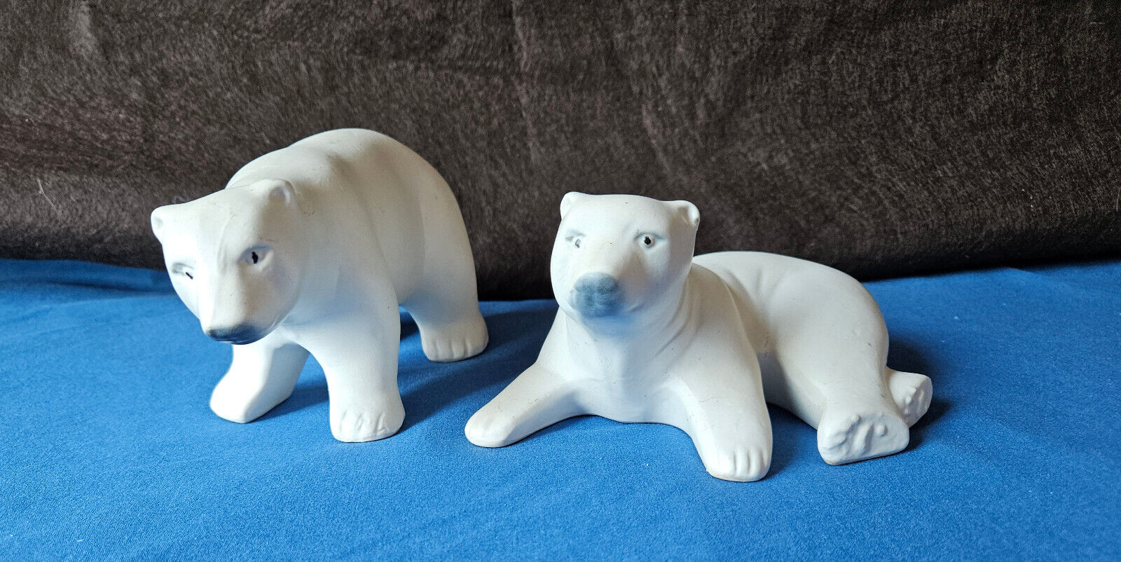 Lot of 2 Pottery Polar Bear Figurines from Brazil