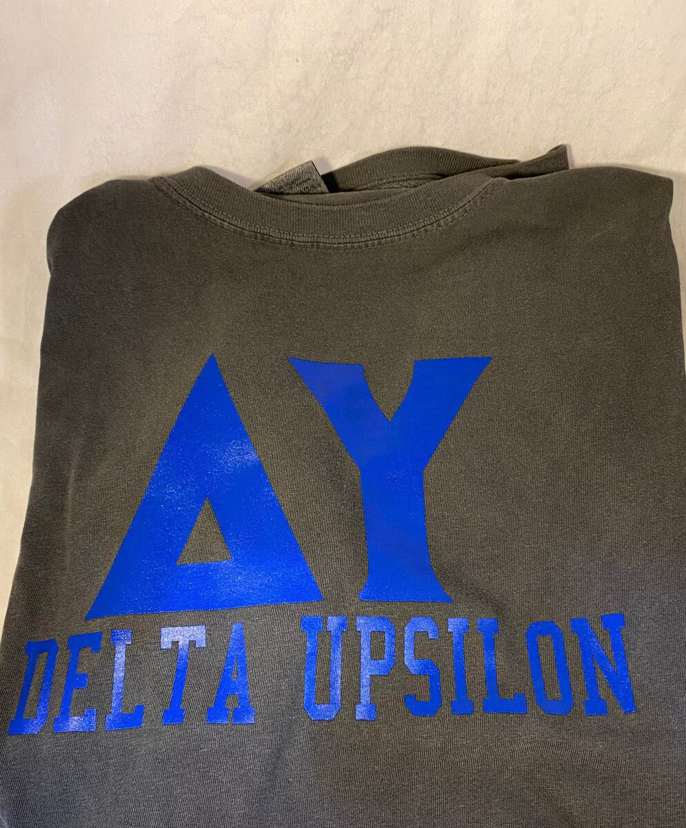 Delta Upsilon Fraternity Short Sleeve Shirt-Pepper-Size Medium-New