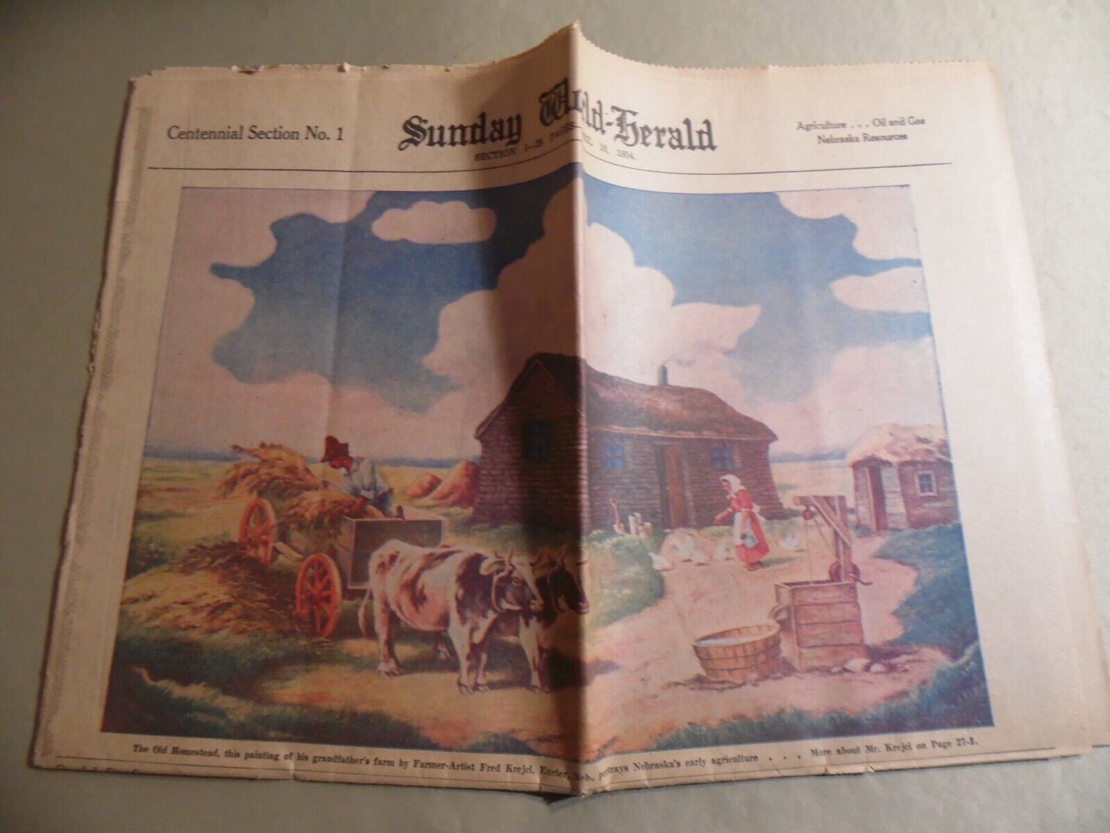 Sunday World Herald (Omaha Nebraska) Centennial Section 1-8 / Circa 1954