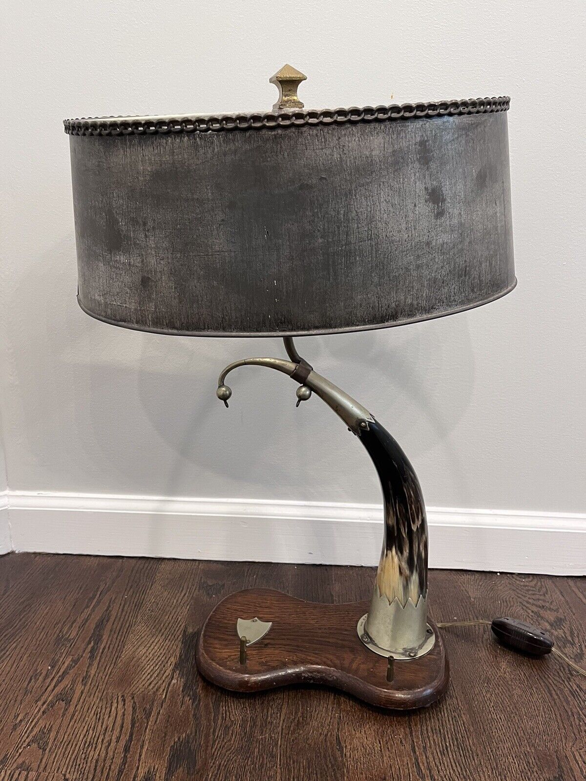 Antique Horn & EPNS T.W Thomas White Silver Snuff Mull Award Lamp Sheffield 1872