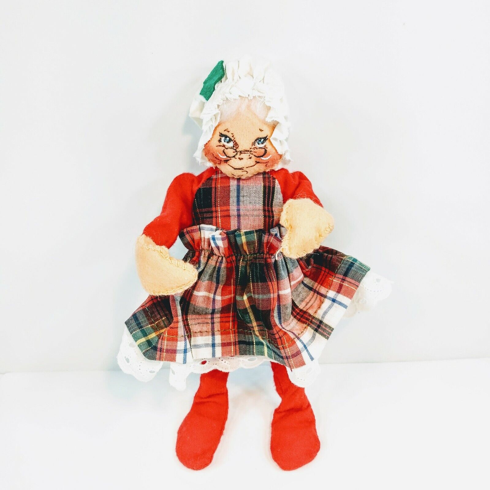 Vintage Annalee Mobilitee Mrs. Claus Poseable Christmas Doll w/Cap & Dress 1963