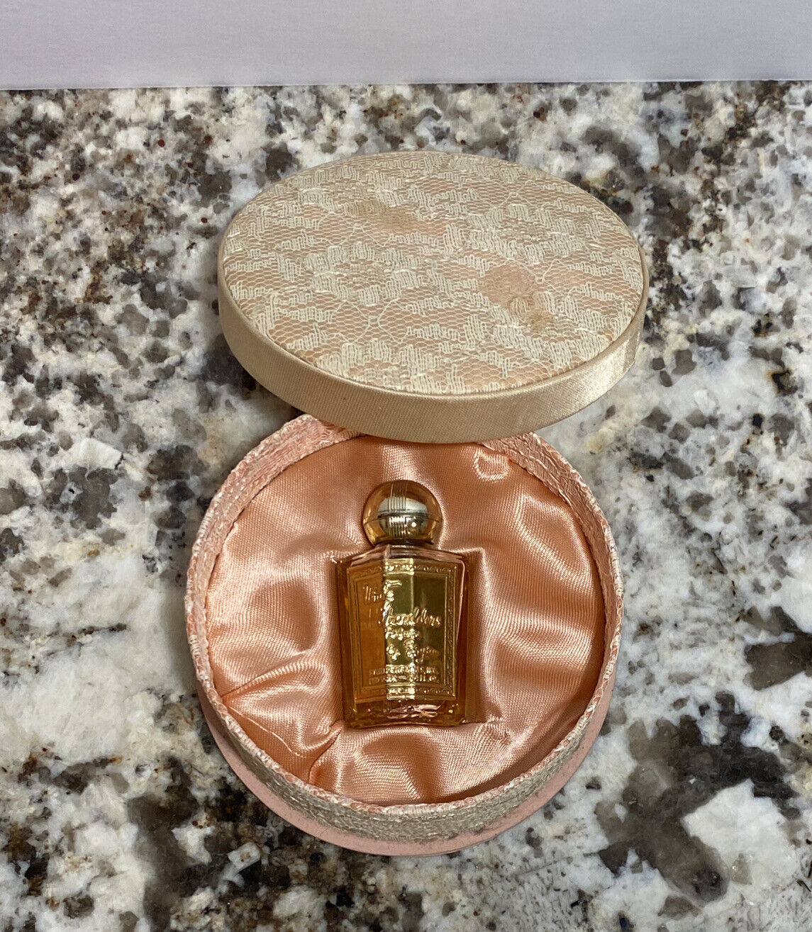 Vintage Evian White Shoulders Mini Perfume In Lace Box 2/3 Full