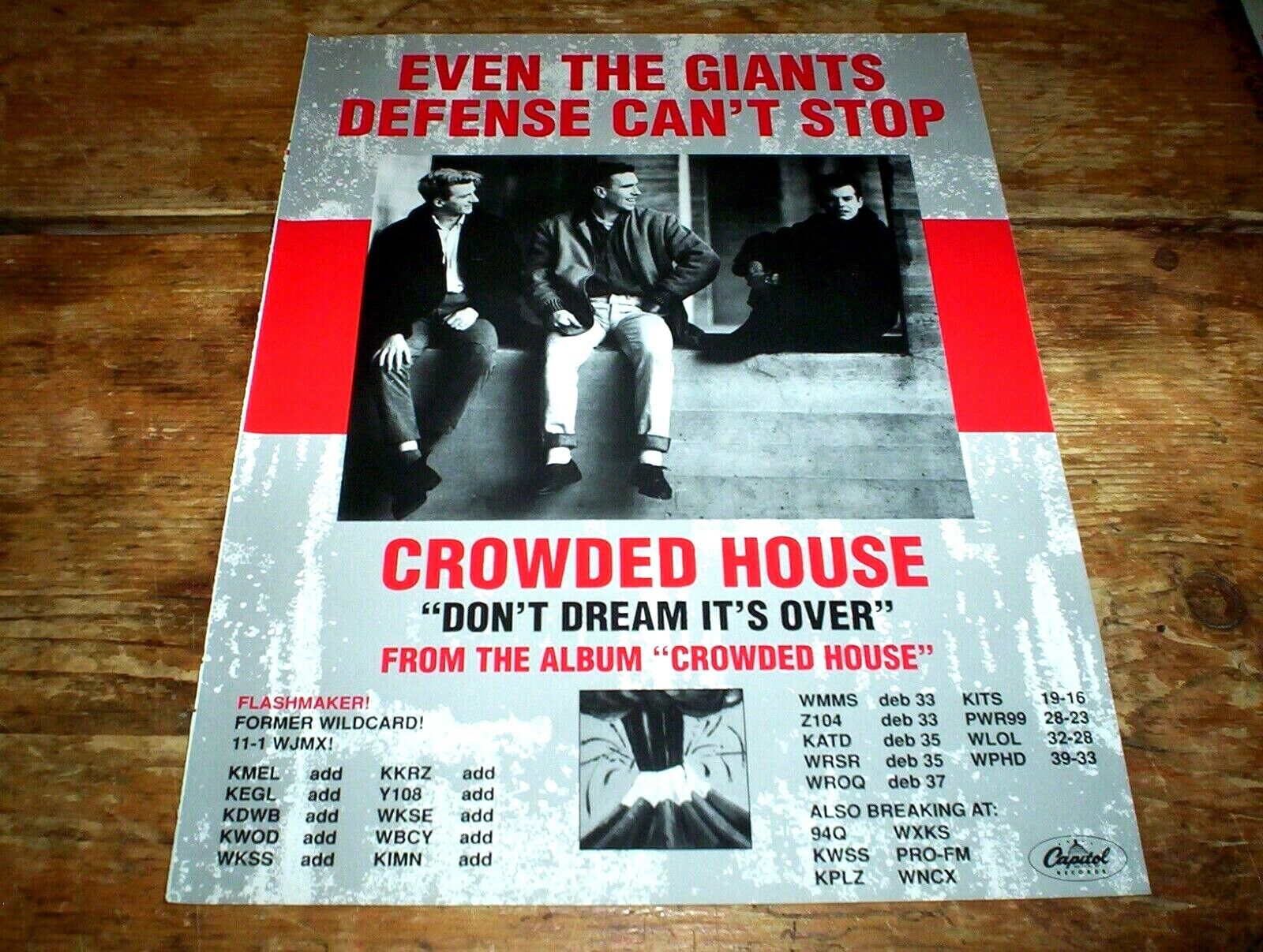 CROWDED HOUSE ( DON'T DREAM IT'S OVER ) 1987 Vintage magazine PROMO Ad NM-