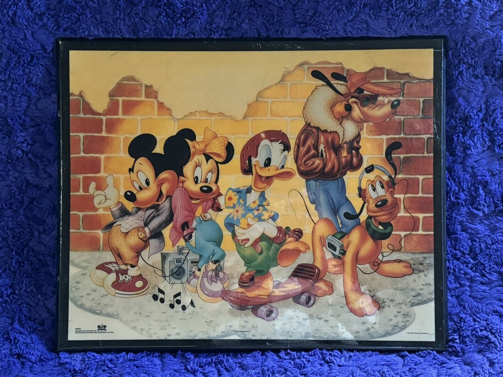Vintage-22x17 Walt Disney Wood Wall Plaque- Mickey, Minnie, Goofy, Donald Duck